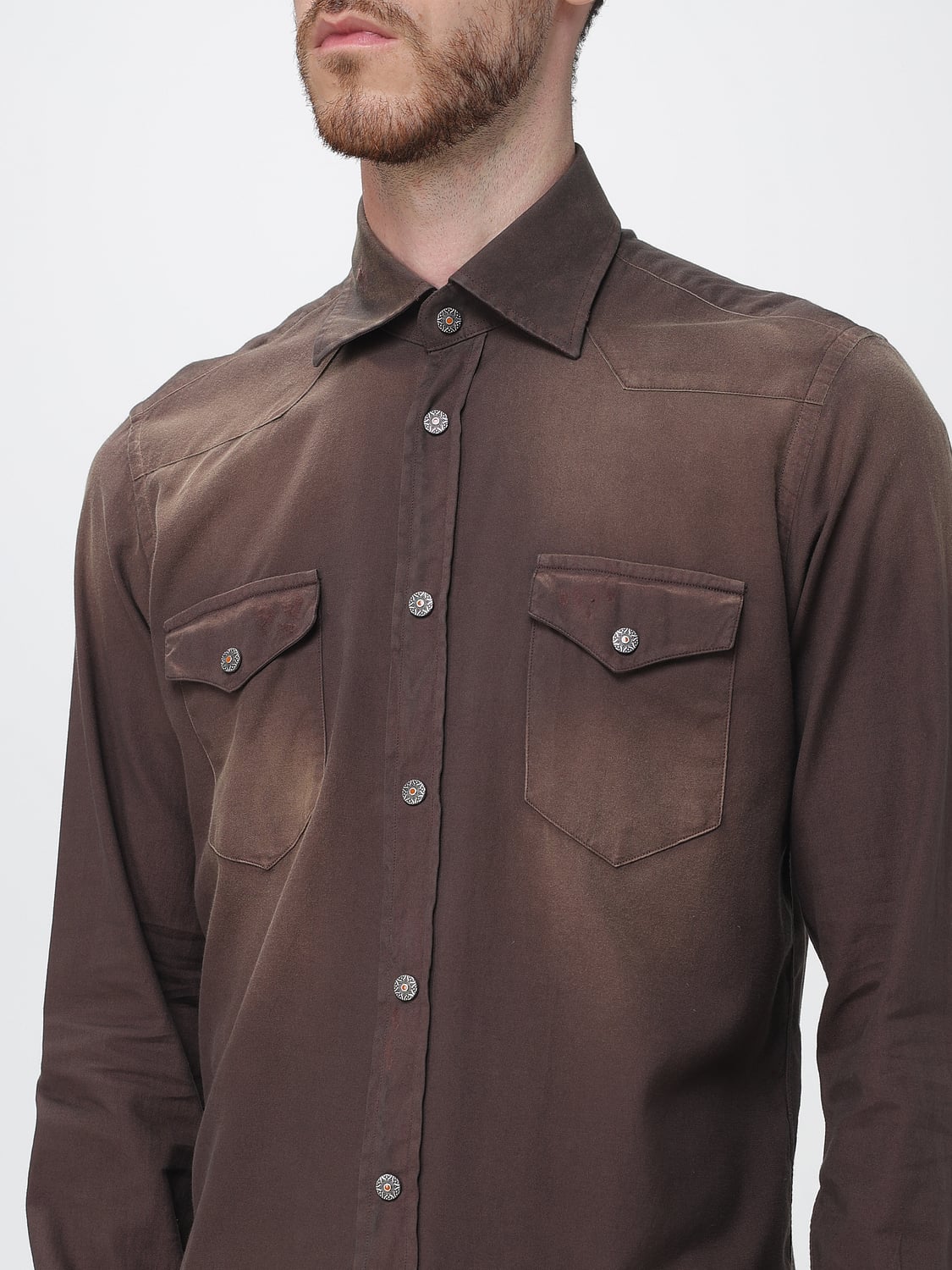 SARTORIO NAPOLI CAMICIA: Camicia uomo Sartorio Napoli, Marrone - Img 3