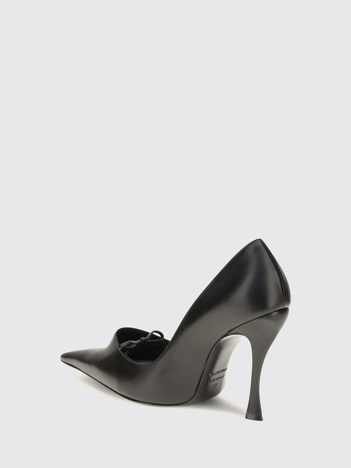 BALENCIAGA PUMPS: Bloom High-Heel-Pumps Balenciaga aus Lammleder mit dekorativer Schleife, Schwarz - Img 3
