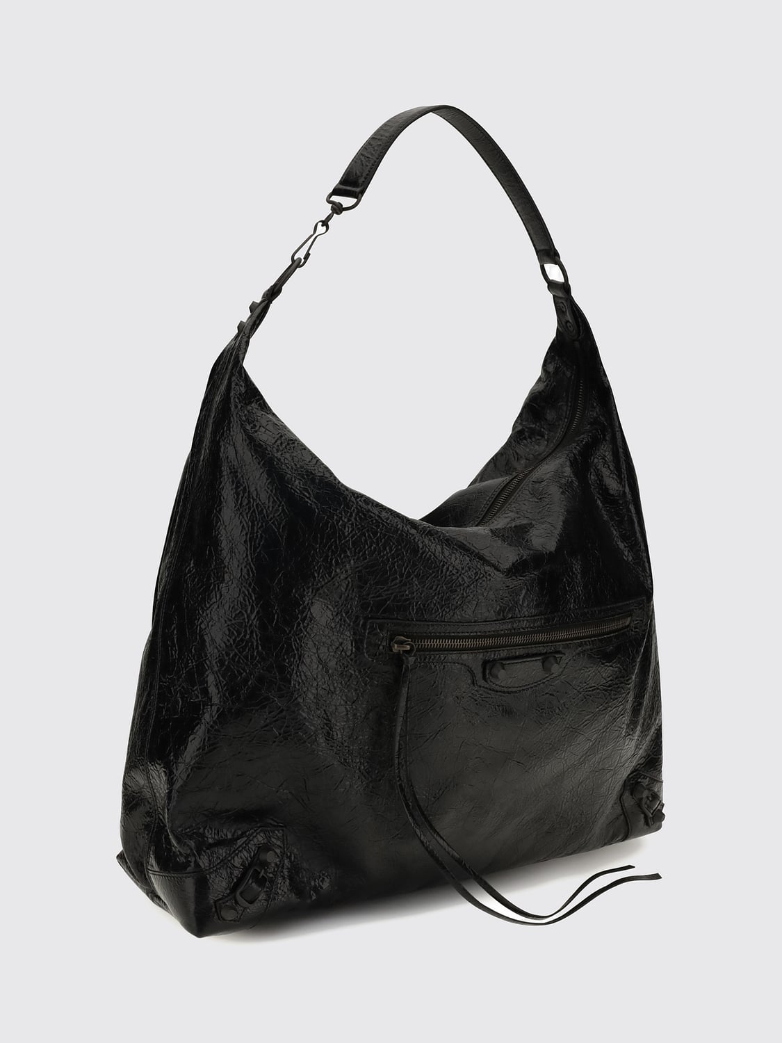 BALENCIAGA BORSA A SPALLA: Borsa a spalla Le City Balenciaga in pelle di agnello Arena con borchie, Nero - Img 2