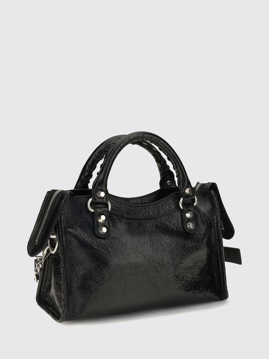 BALENCIAGA BORSA A MANO: Borsa a mano Le City Balenciaga in pelle di agnello Arena con borchie e tracolla, Nero - Img 4