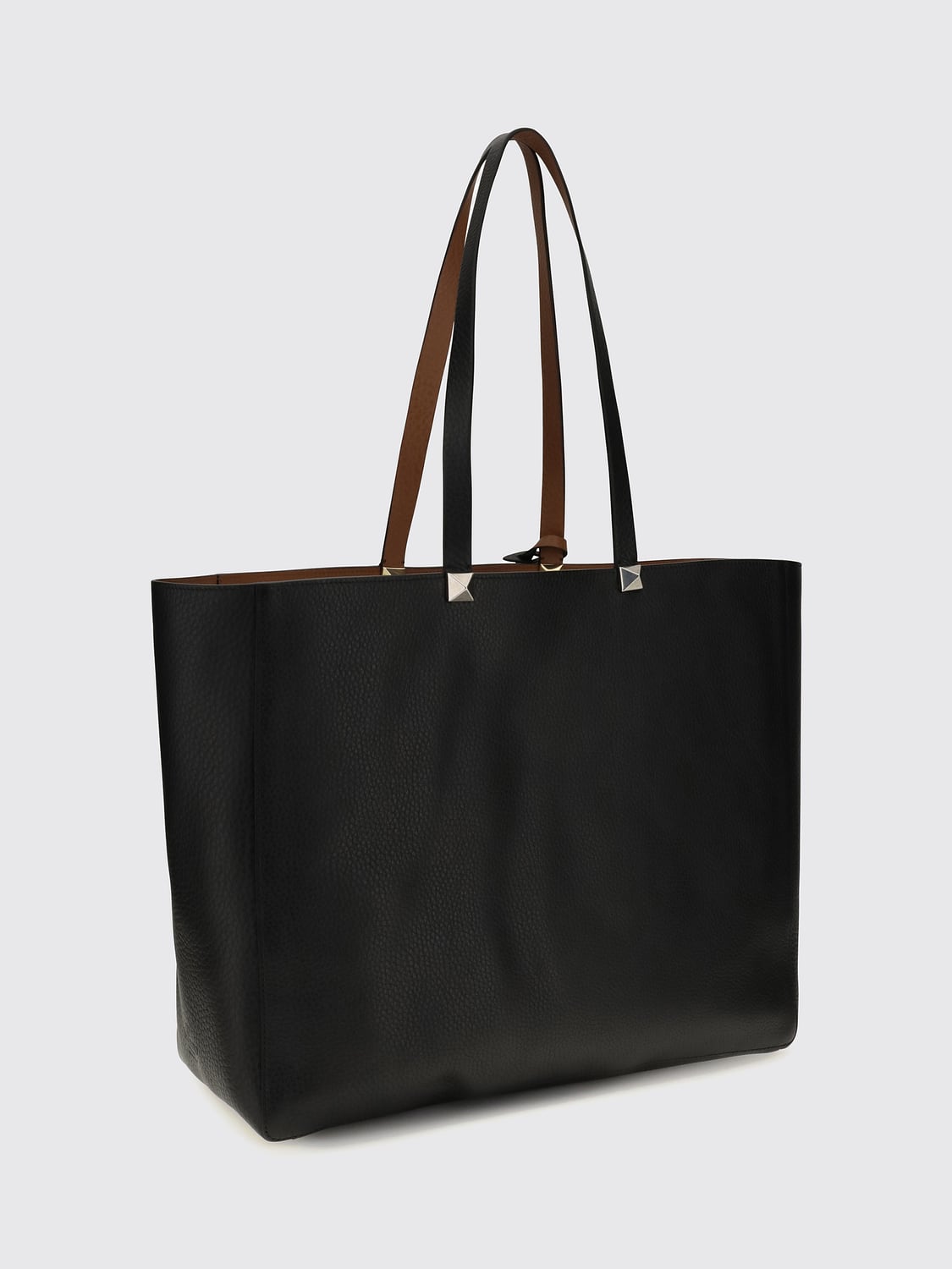 VALENTINO GARAVANI BORSA A TRACOLLA: Borsa tote Rockstud Valentino Garavani in pelle di vitello a grana con borchie, Nero - Img 2