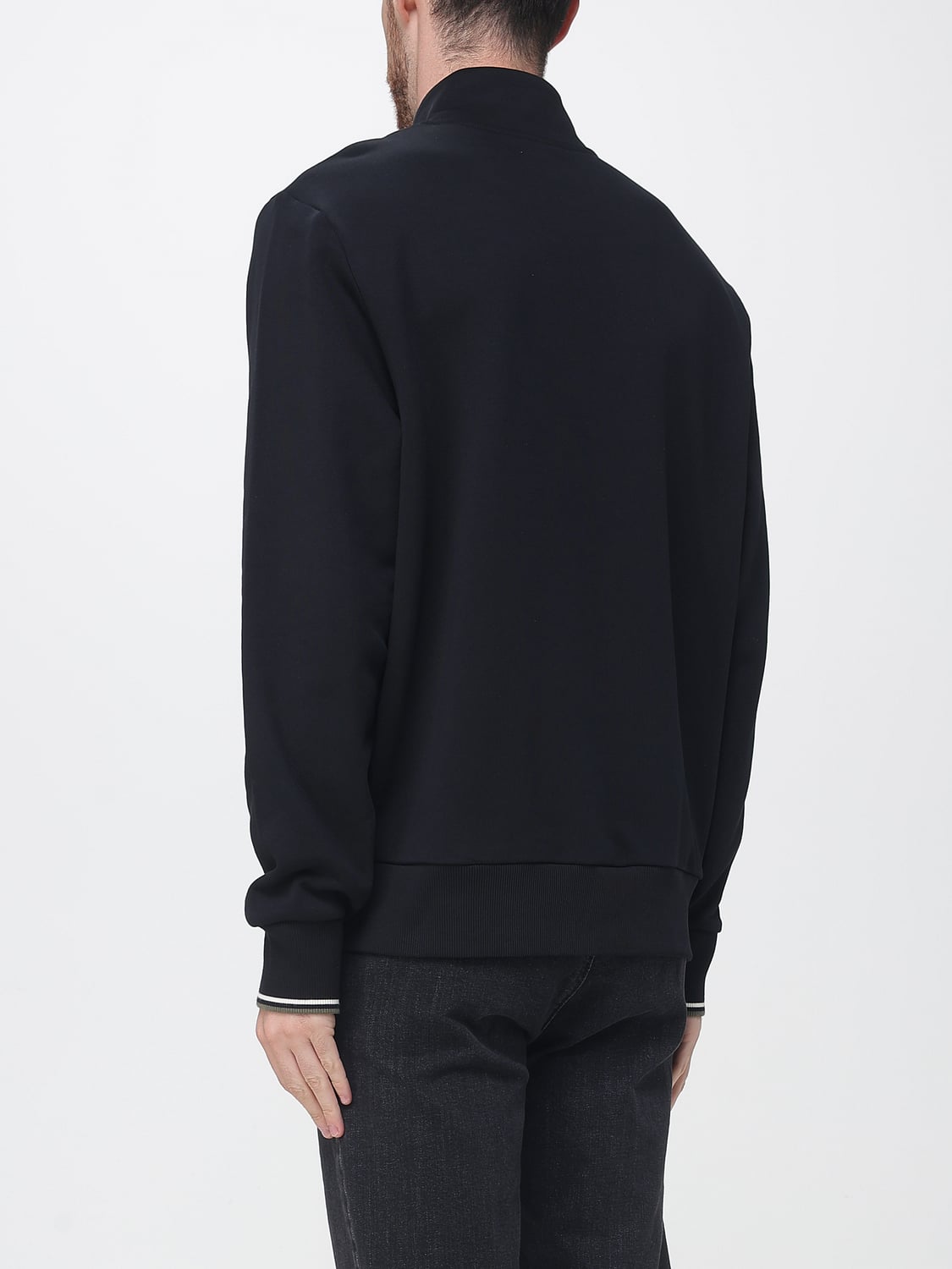 FRED PERRY SUDADERA: Sudadera de cuello alto Fred Perry de algodón con media cremallera, Negro - Img 2
