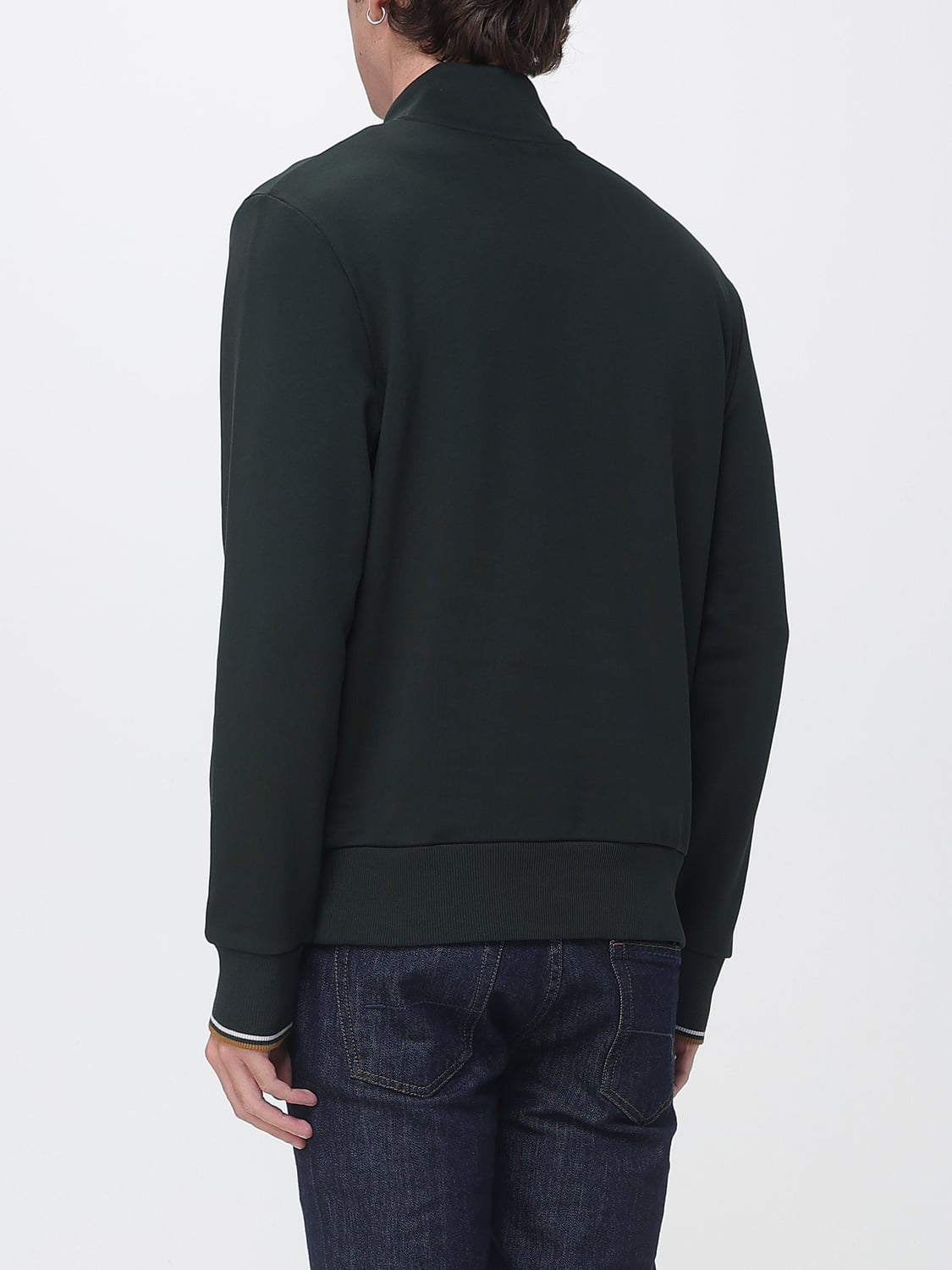 FRED PERRY SUDADERA: Sudadera de cuello alto Fred Perry de algodón con media cremallera, Verde - Img 2