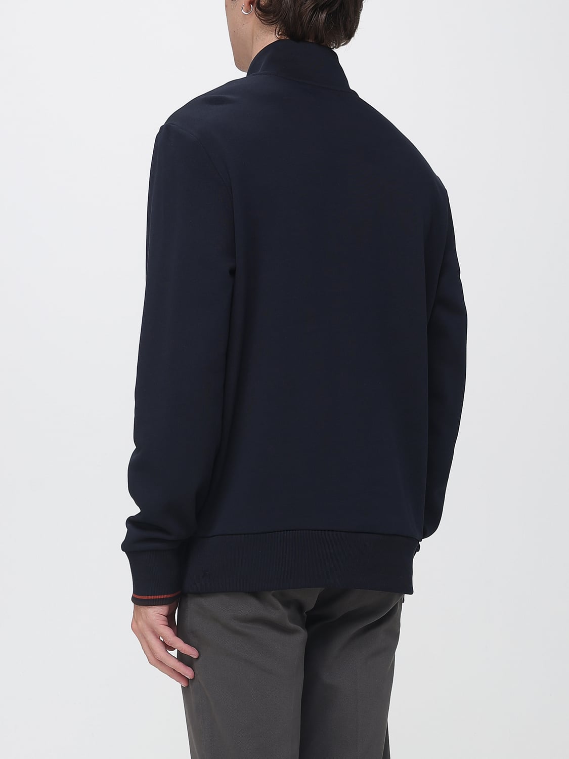 FRED PERRY SWEATSHIRT: High Neck Half-Zip Cotton Sweatshirt Fred Perry, Navy - Img 2