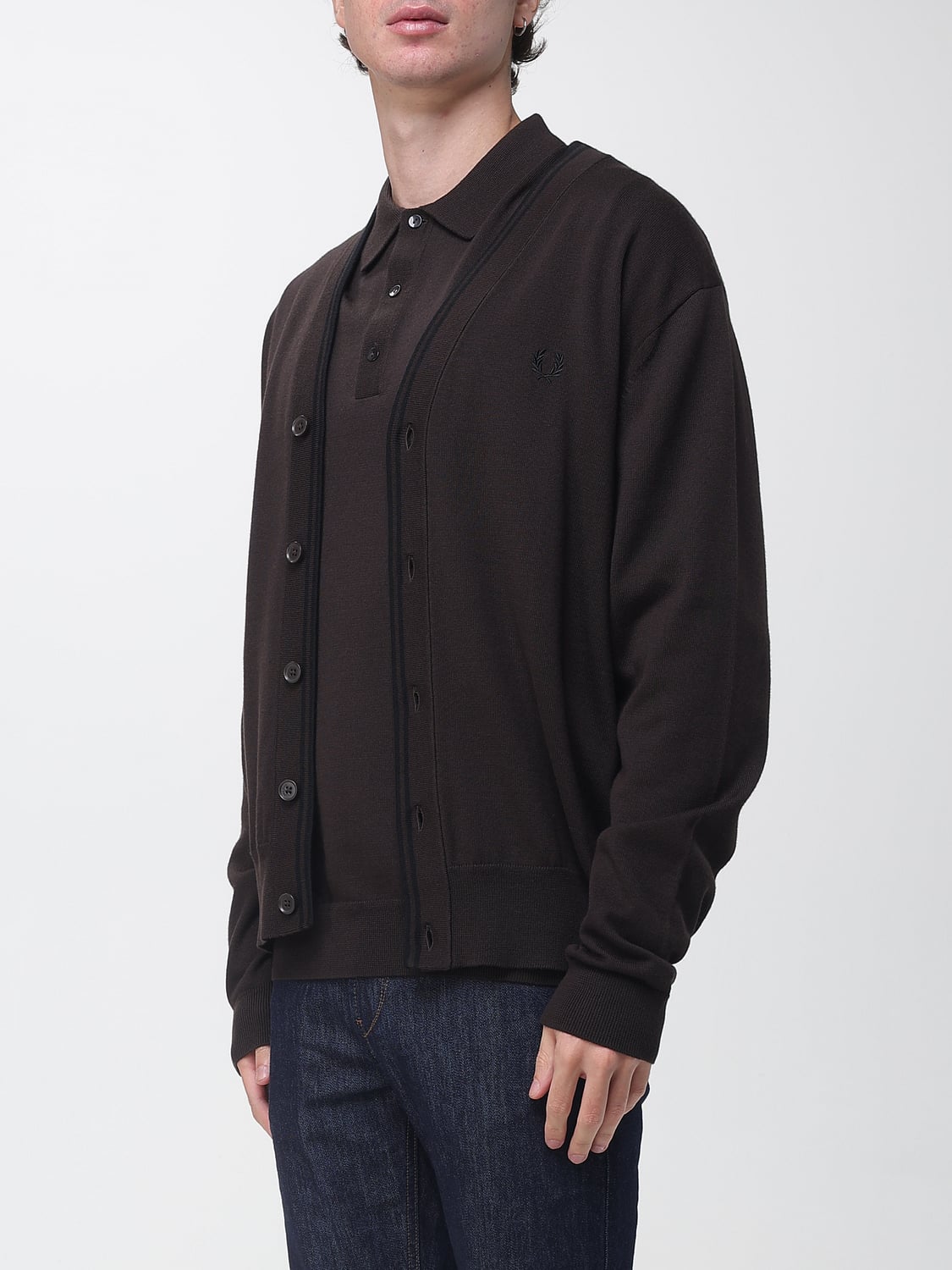 FRED PERRY SWEATSHIRT: Sweatshirt homme Fred Perry, Marron - Img 3