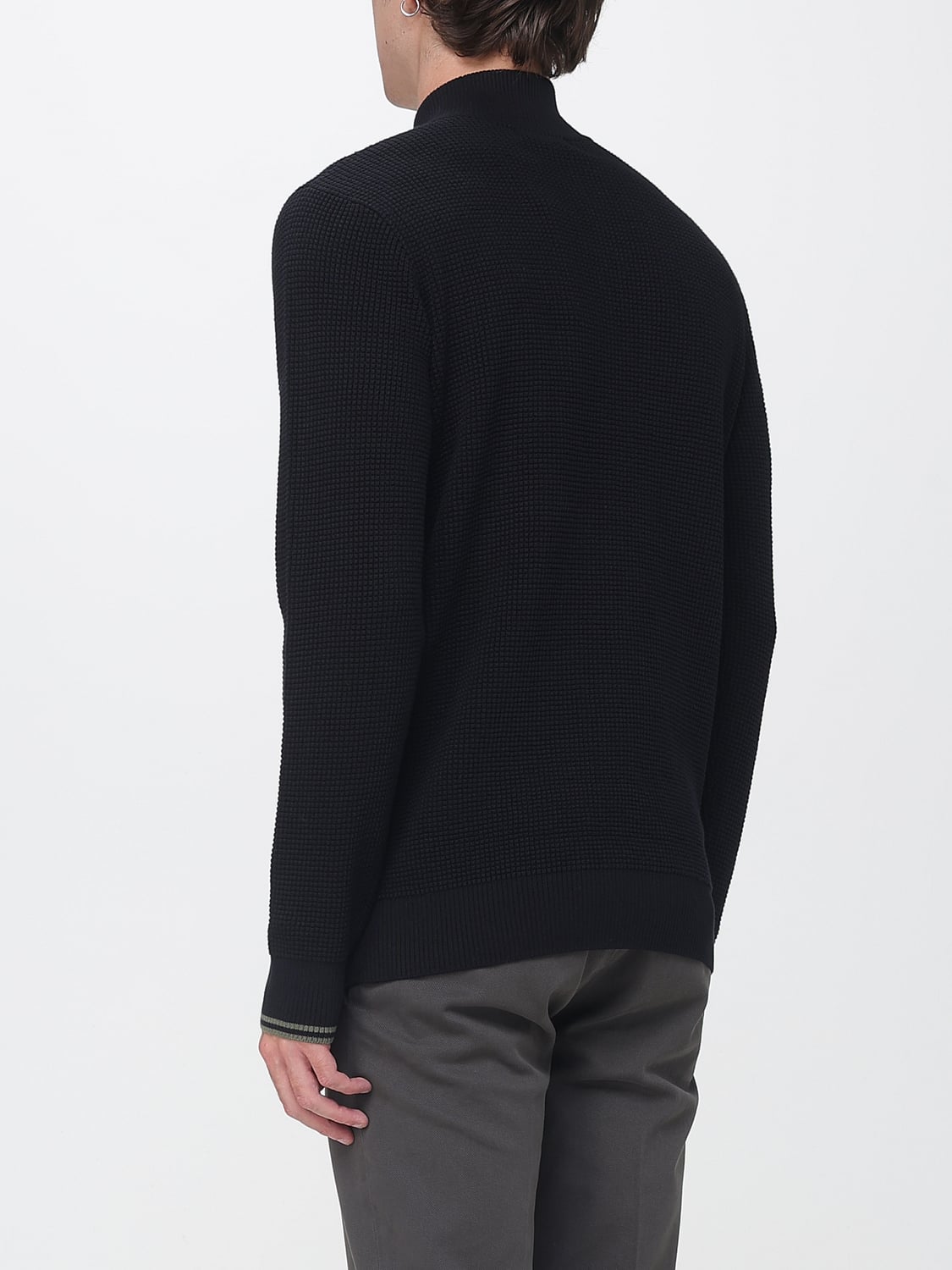 FRED PERRY SWEATER: Half-Zip High Neck Cotton Jumper Fred Perry, Black - Img 2