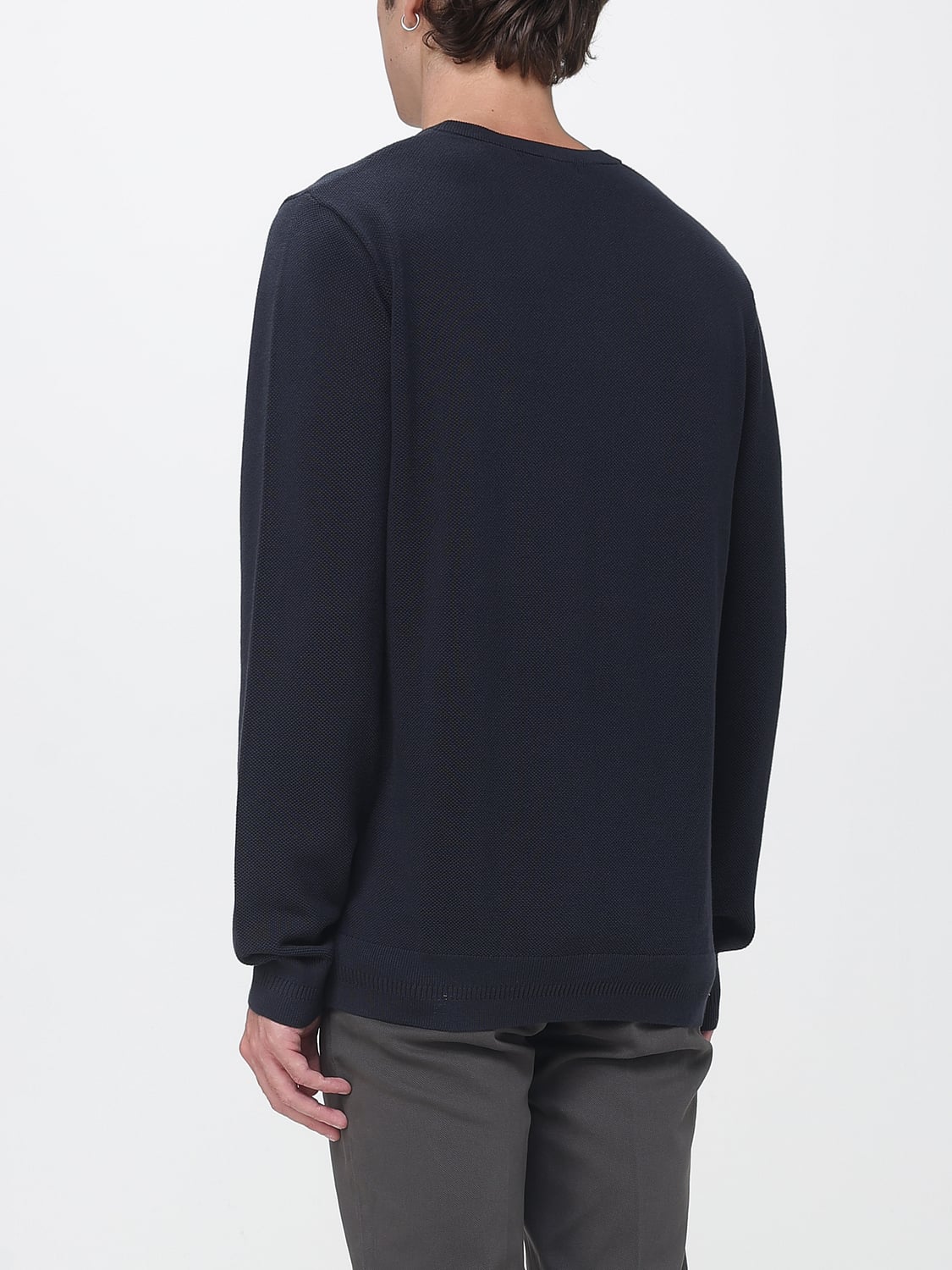 FRED PERRY SWEATSHIRT: Baumwollpullover Fred Perry mit Rundhalsausschnitt und Ton-in-Ton-Sticklogo, Navy - Img 2