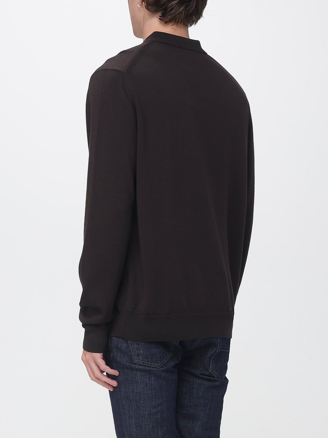 FRED PERRY POLO SHIRT: Relaxed Fit Long-Sleeved Cotton Polo Shirt Fred Perry, Brown - Img 2