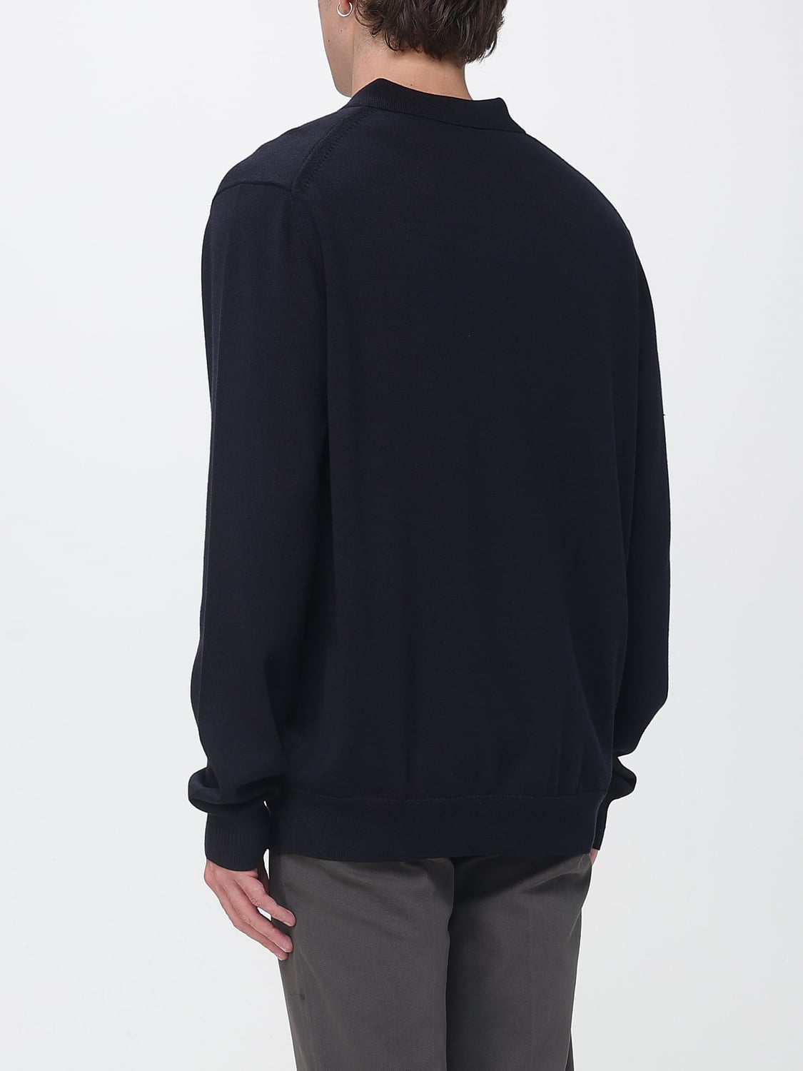 FRED PERRY POLO SHIRT: Relaxed Fit Long-Sleeved Cotton Polo Shirt Fred Perry, Navy - Img 2