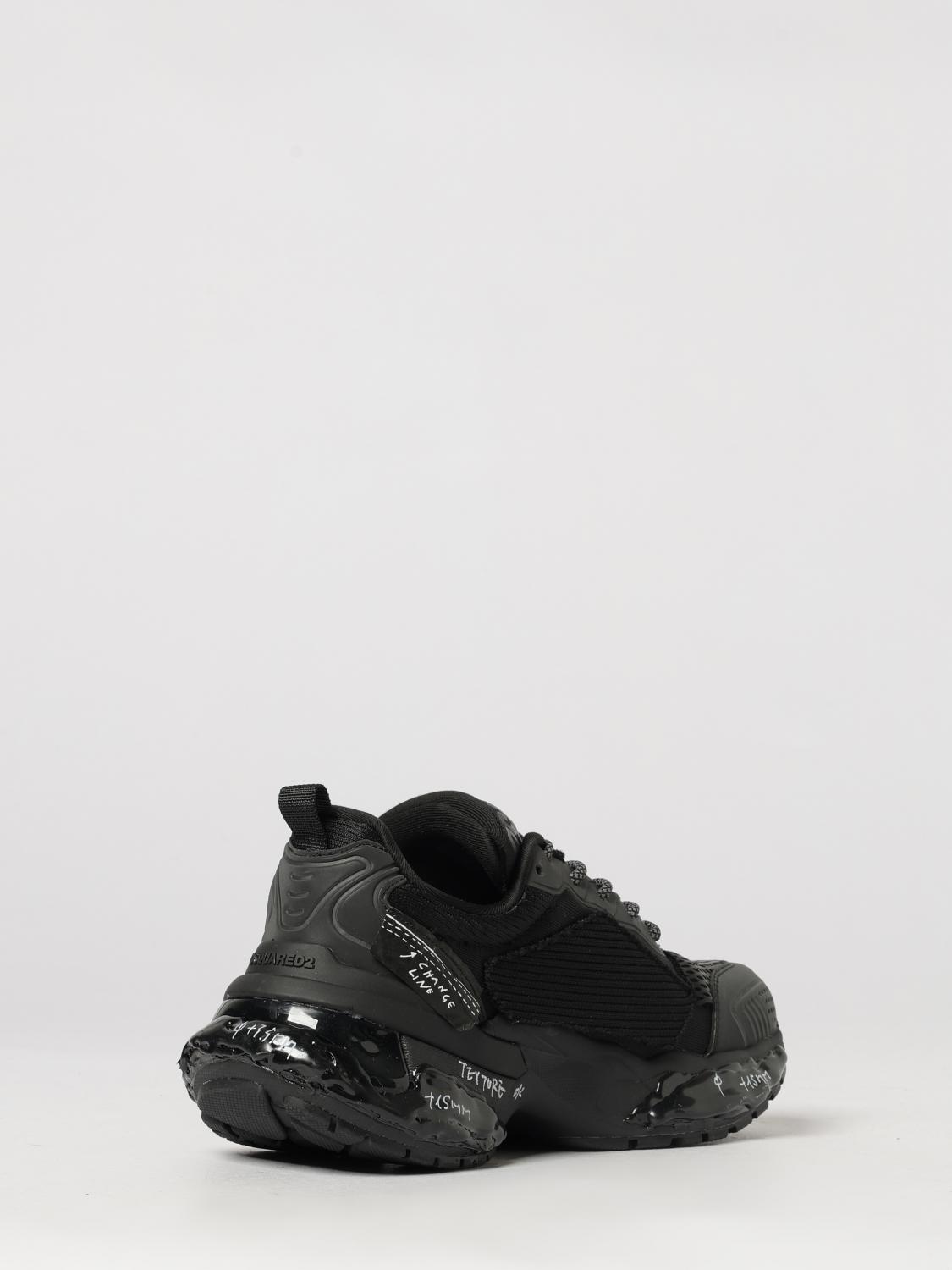 DSQUARED2 SNEAKERS: Low-Top-Sneakers Faster Dsquared2 mit Slogan-Print und gekerbter Sohle, Schwarz - Img 3