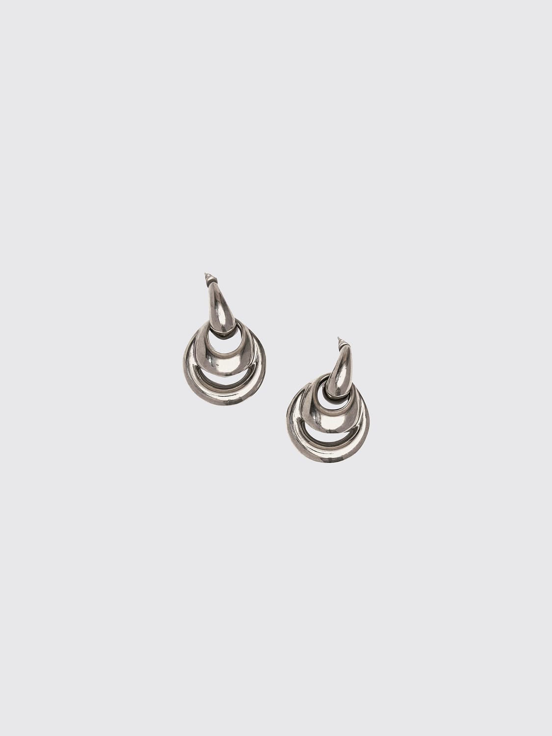 PANCONESI GIOIELLO: Orecchini pendenti Blow Up Panconesi in ottone placcato oro 18kt con design arrotondato, Silver - Img 2