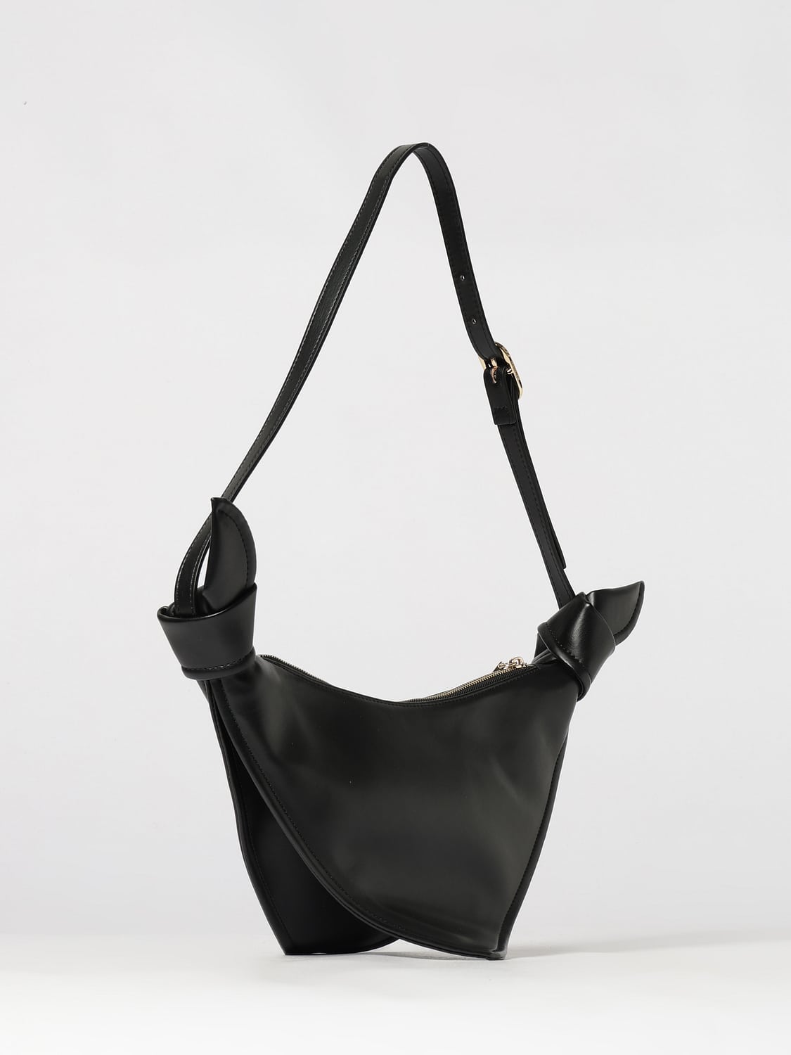 THEMOIRÈ BORSA A TRACOLLA: Borsa a tracolla Saffo TheMoirè in pelle vegana con forma triangolare, Nero - Img 2