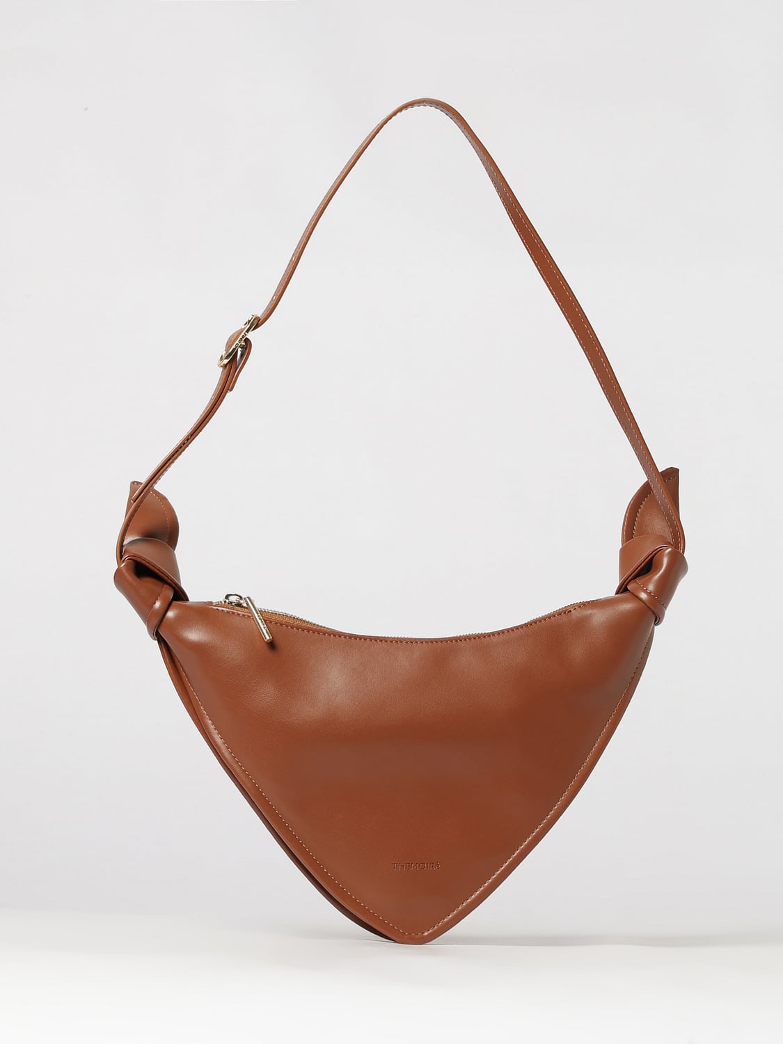 THEMOIRÈ BORSA A TRACOLLA: Borsa a tracolla Saffo TheMoirè in pelle vegana con forma triangolare, Marrone - Img 1