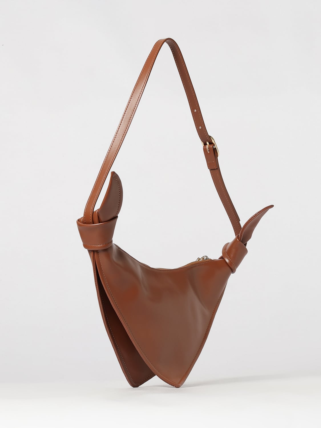 THEMOIRÈ BORSA A TRACOLLA: Borsa a tracolla Saffo TheMoirè in pelle vegana con forma triangolare, Marrone - Img 2