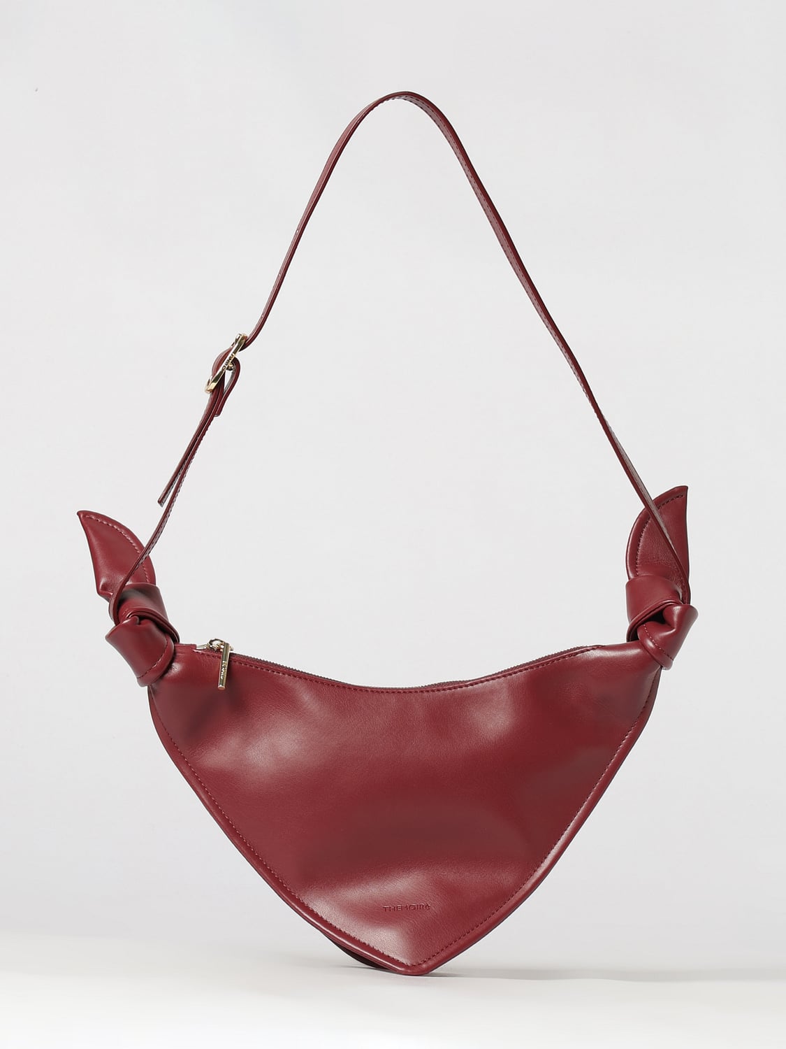 THEMOIRÈ BORSA A TRACOLLA: Borsa a tracolla Saffo TheMoirè in pelle vegana con forma triangolare, Bordeaux - Img 1