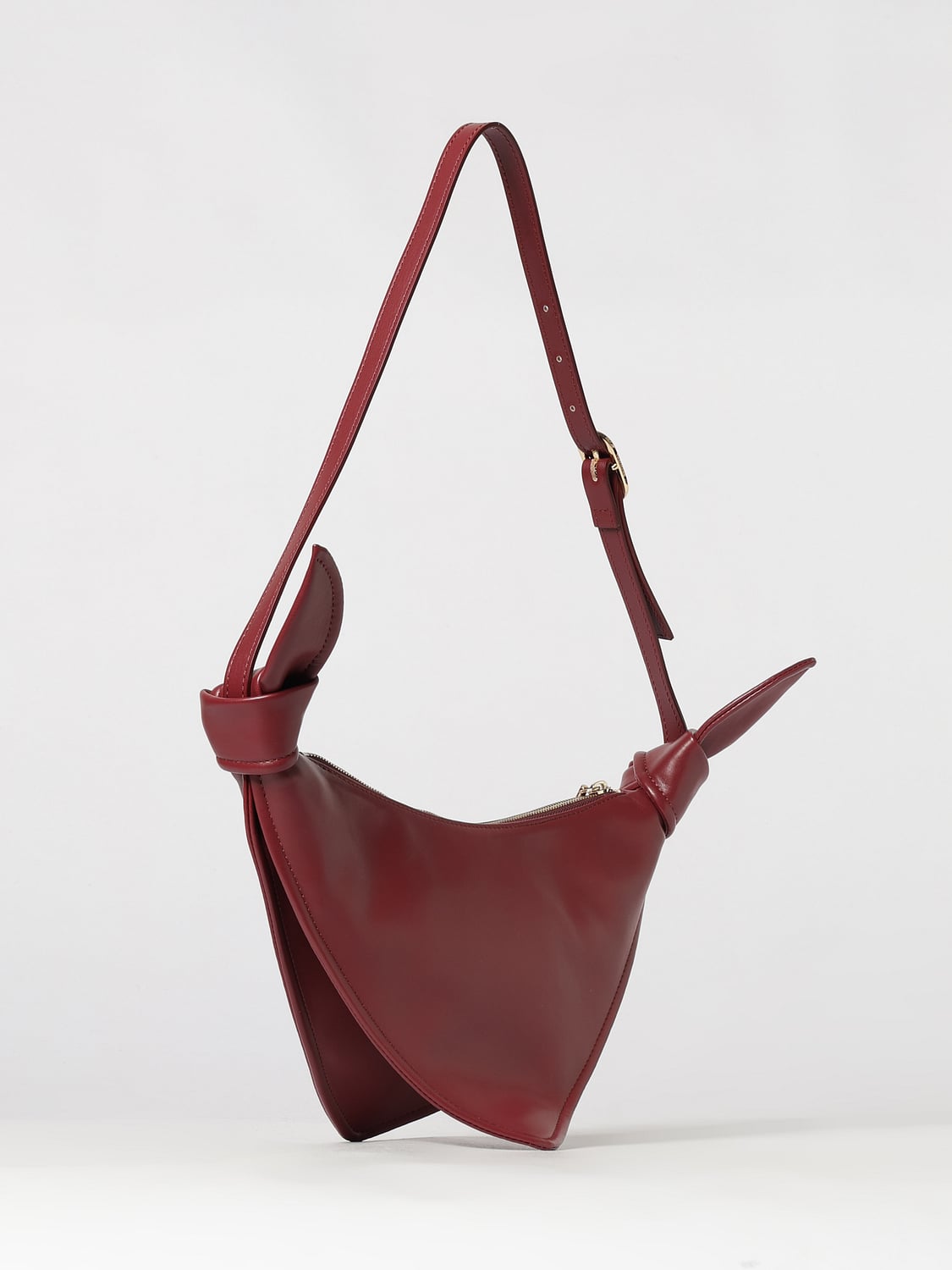 THEMOIRÈ BORSA A TRACOLLA: Borsa a tracolla Saffo TheMoirè in pelle vegana con forma triangolare, Bordeaux - Img 2