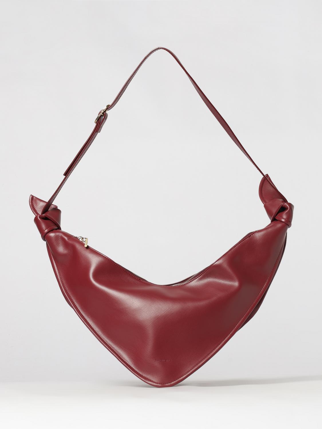 THEMOIRÈ BORSA A SPALLA: Borsa a spalla Saffo TheMoirè in pelle vegana con manico annodato, Bordeaux - Img 1