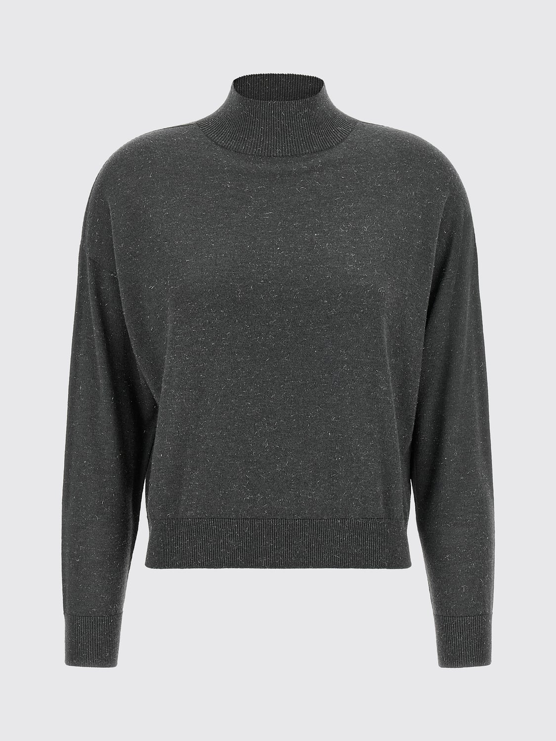 PESERICO JERSEY: Jersey de cuello alto Peserico de manga larga en mezcla de lana virgen acanalada, Gris - Img 2