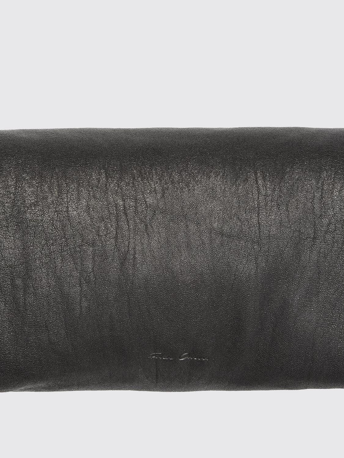 RICK OWENS CLUTCH: Clutch Rick Owens rettangolare in pelle di vitello con chiusura magnetica, Nero - Img 3