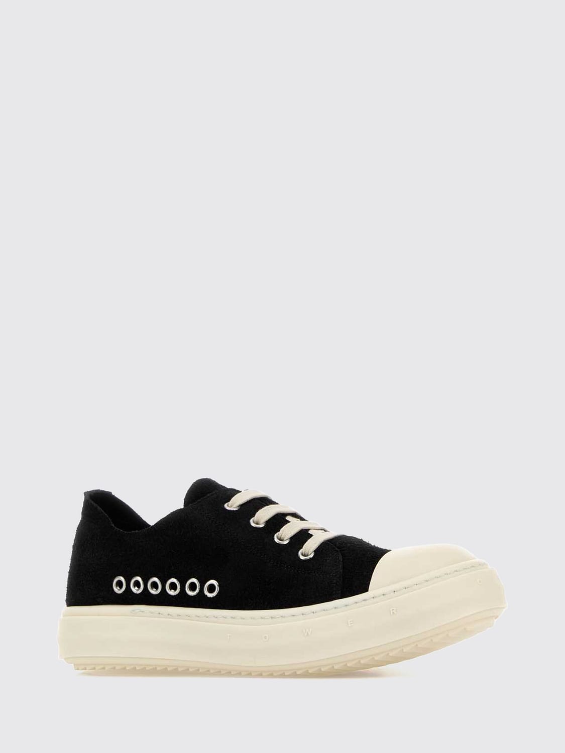 RICK OWENS SNEAKERS: Sneakers basse Tower Rick Owens in pelle scamosciata con punta in gomma, Nero - Img 2