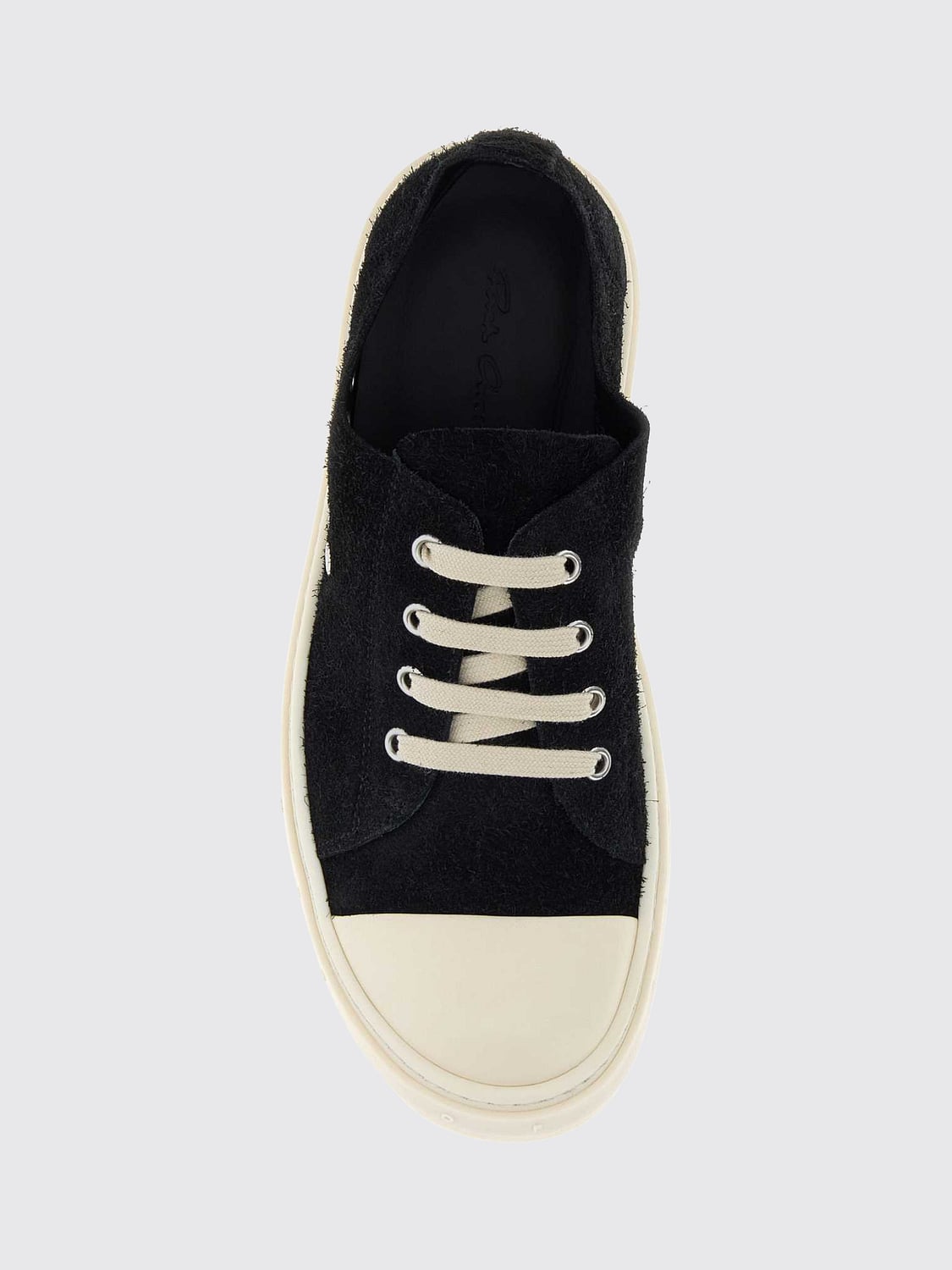 RICK OWENS SNEAKERS: Sneakers basse Tower Rick Owens in pelle scamosciata con punta in gomma, Nero - Img 3