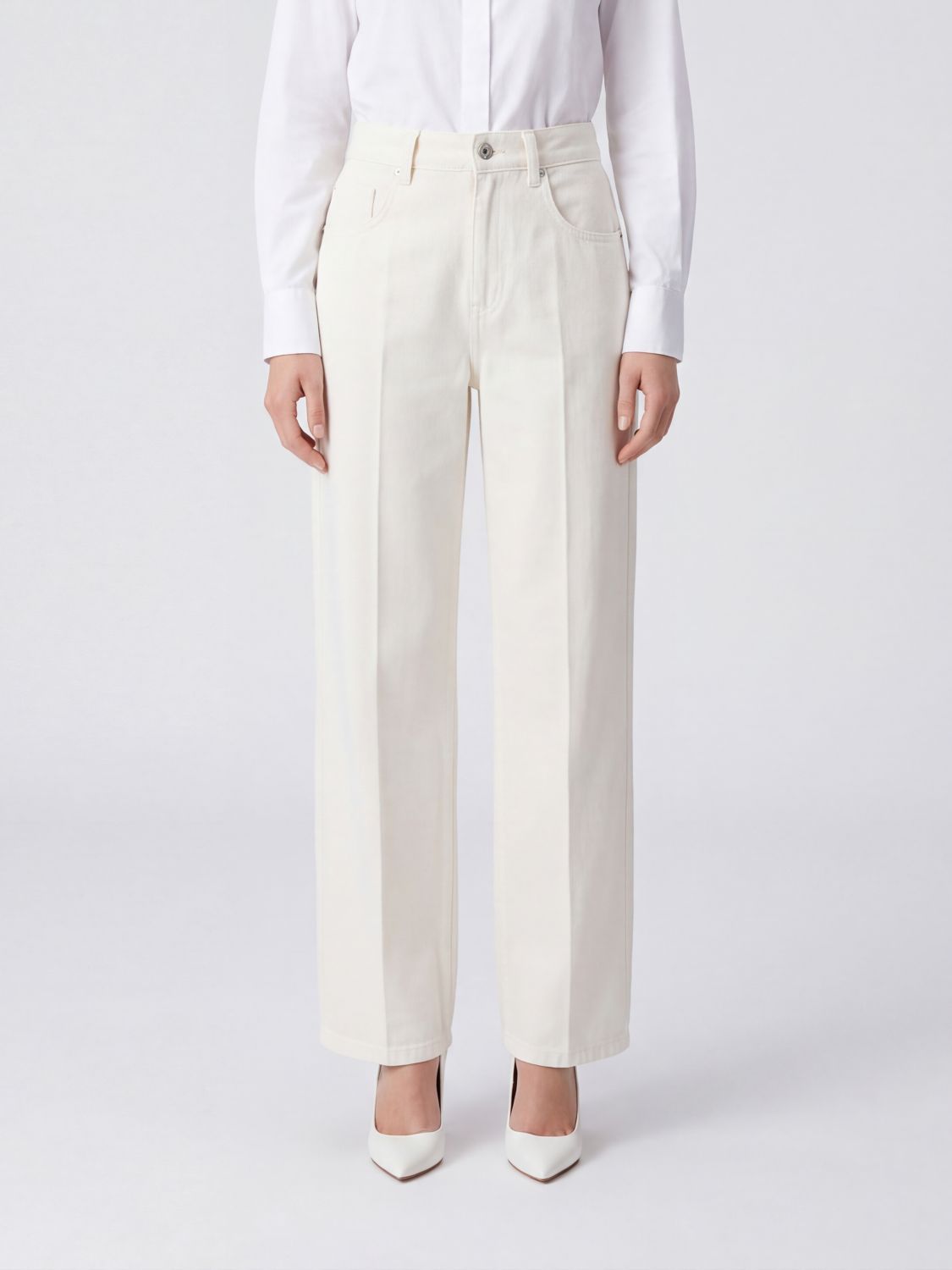 BRUNELLO CUCINELLI PANTALONES: Pantalones mujer Brunello Cucinelli, Blanco - Img 1