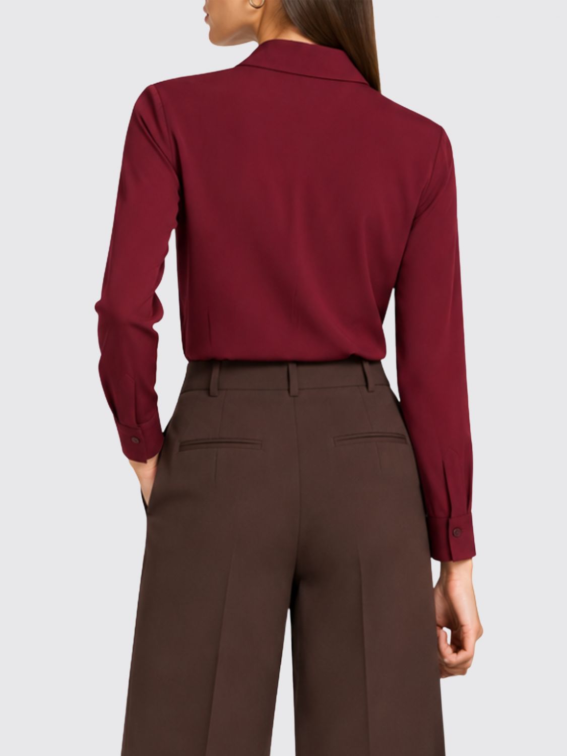 SEVENTY HEMDBLUSE: Langärmeliges Hemd Seventy aus Seidenmischung mit klassischem Kragen, Burgunderrot - Img 2
