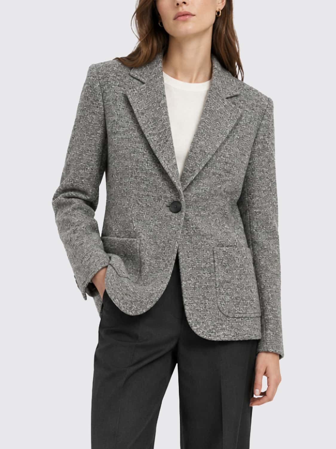 SEVENTY JACKET: Seventy Single-Breasted Wool-Blend Blazer with Classic Lapels and Patch Pockets, Grey - Img 1