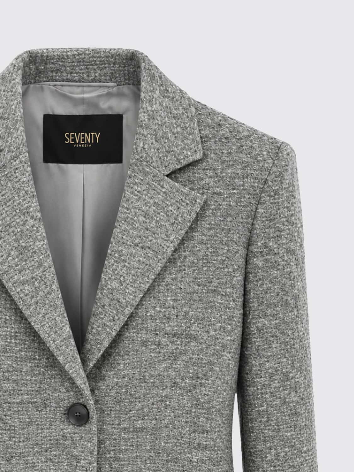 SEVENTY JACKET: Seventy Single-Breasted Wool-Blend Blazer with Classic Lapels and Patch Pockets, Grey - Img 3