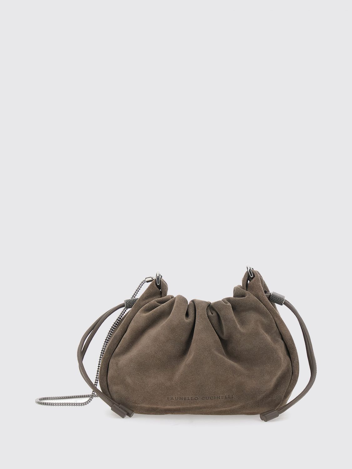 BRUNELLO CUCINELLI BORSA A TRACOLLA: Borsa a tracolla donna Brunello Cucinelli, Marrone - Img 1