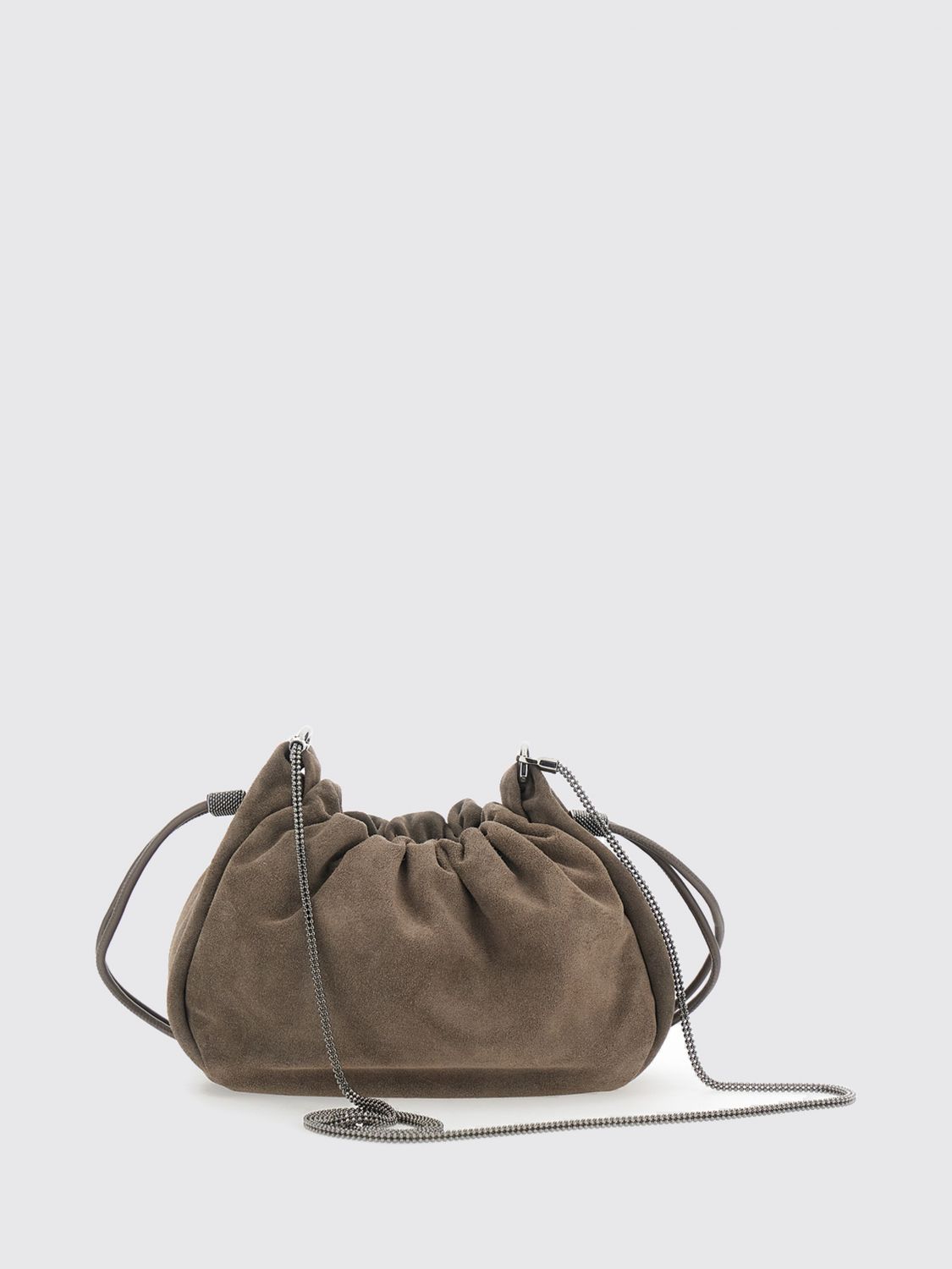 BRUNELLO CUCINELLI BORSA A TRACOLLA: Borsa a tracolla donna Brunello Cucinelli, Marrone - Img 2
