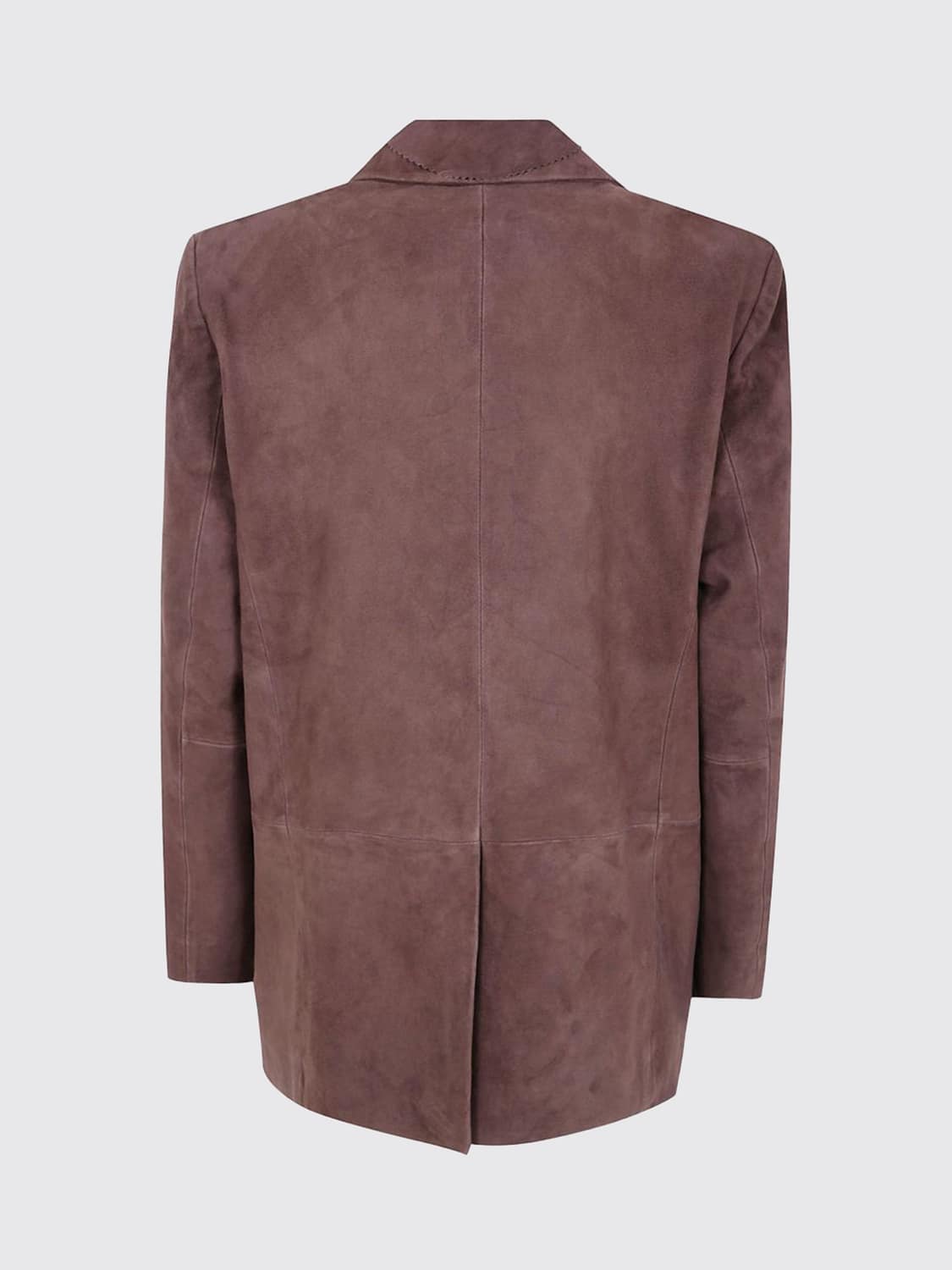 SEVENTY JACKET: Seventy Single-Breasted Suede Blazer with Notch Lapels and Flap Pockets, Brown - Img 3
