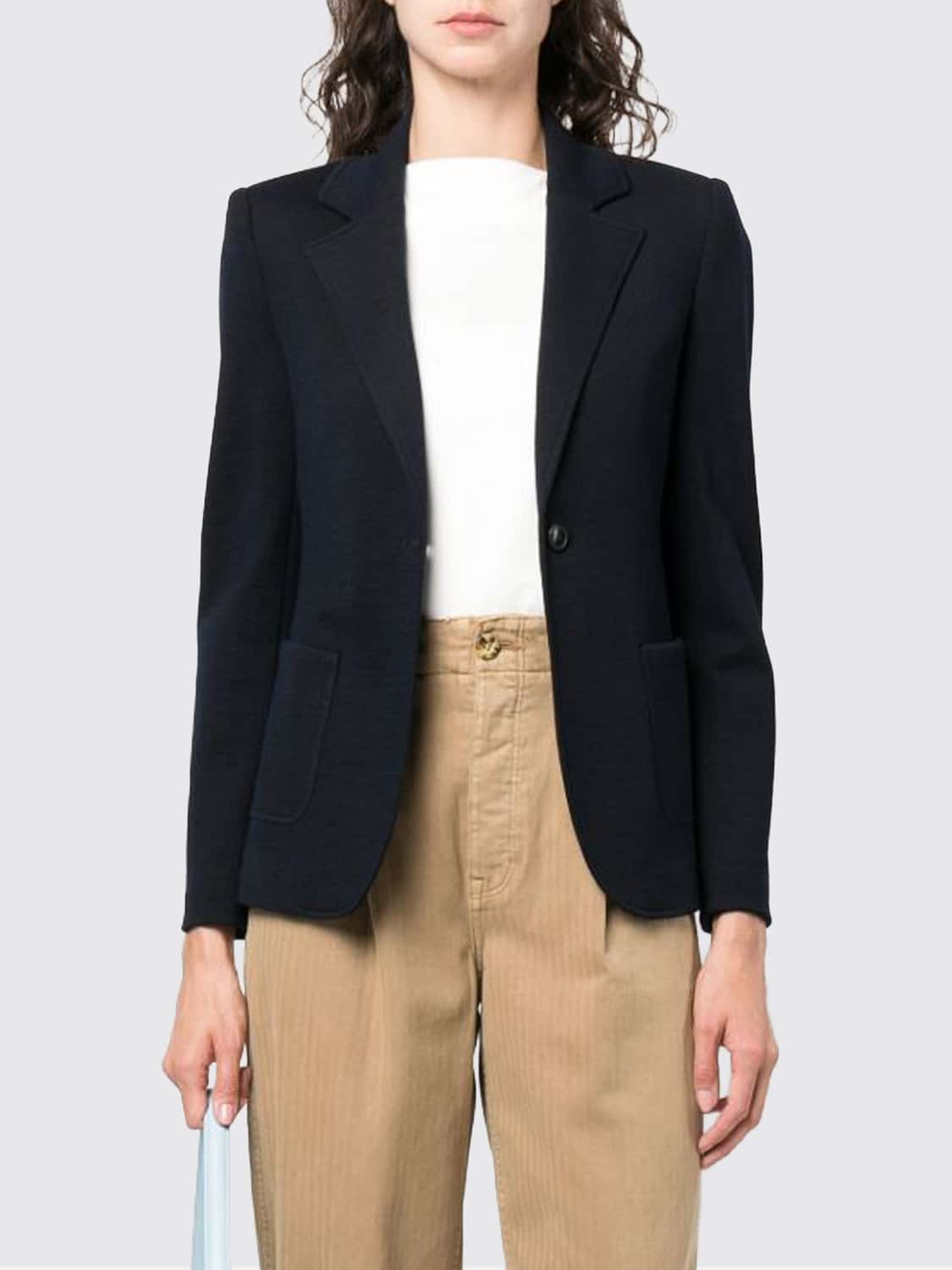 SEVENTY CHAQUETA: Blazer Seventy slim fit de botonadura sencilla en mezcla de lana con bolsillos de parche, Azul Oscuro - Img 1