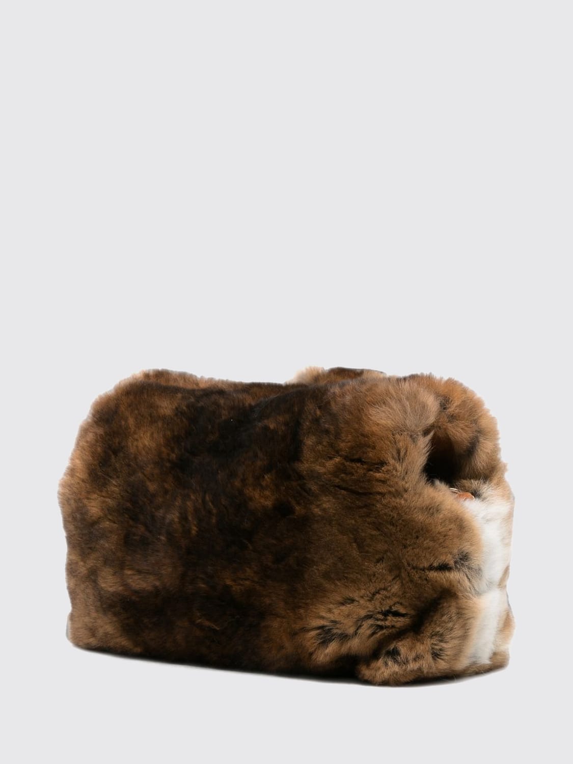ANITA BILARDI CLUTCH: Clutch Anita Bilardi in pelliccia sintetica con stampa teddy bear e manico amovibile, Marrone - Img 3