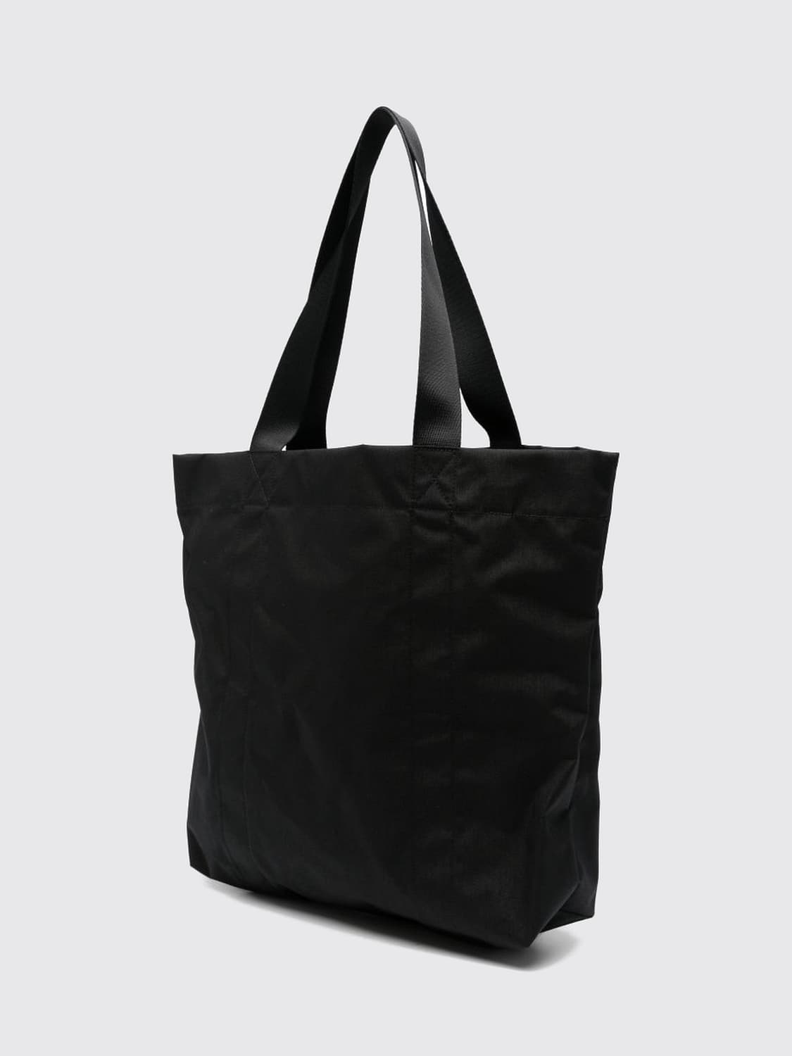 Y-3 TRAGETASCHE: Schwarze Polyamid-Tragetasche von Y-3 mit doppeltem Griff und tonalem Logo, Schwarz - Img 3
