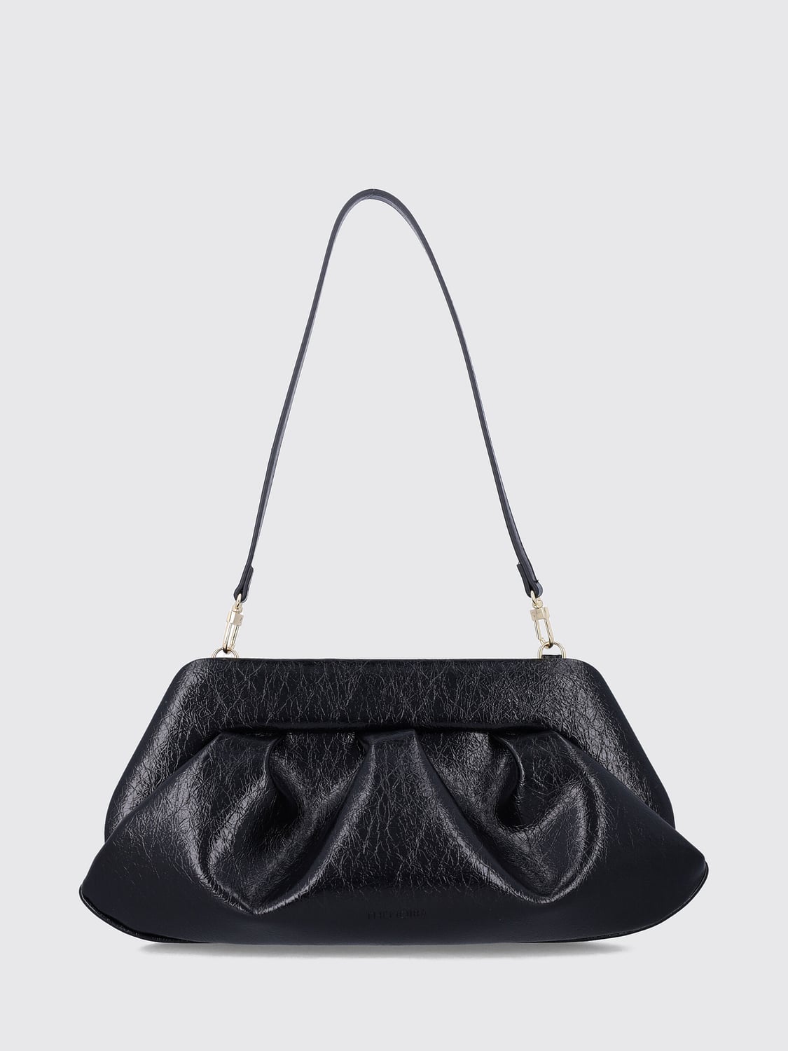THEMOIRÈ BOLSO DE HOMBRO: Bolso de hombro Bios de Themoirè en piel vegana con efecto arrugado, Negro - Img 1