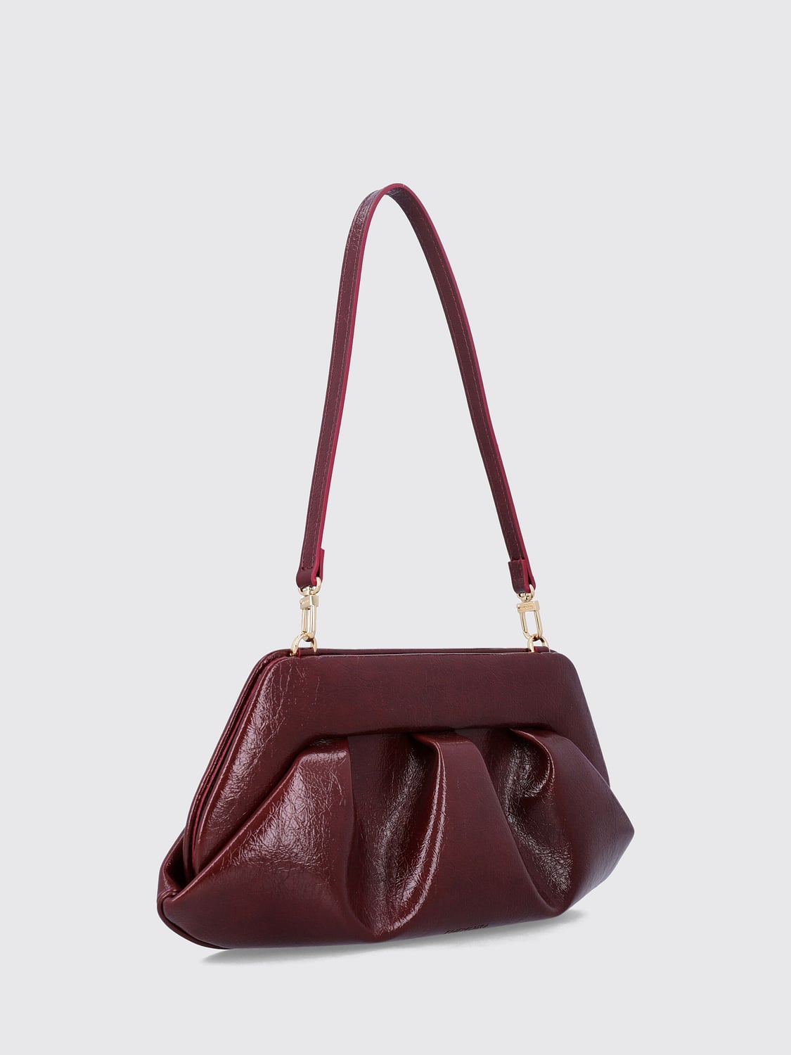 THEMOIRÈ BOLSO DE HOMBRO: Bolso de hombro Bios de Themoirè en piel vegana con efecto arrugado, Granate - Img 2