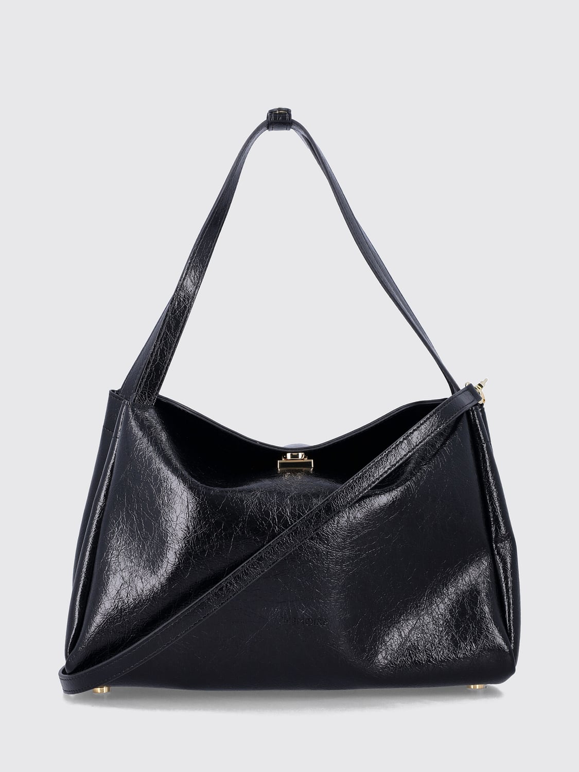 THEMOIRÈ BOLSO DE HOMBRO: Bolso de hombro Calipso THEMOIRÈ de piel vegana con efecto arrugado, Negro - Img 1