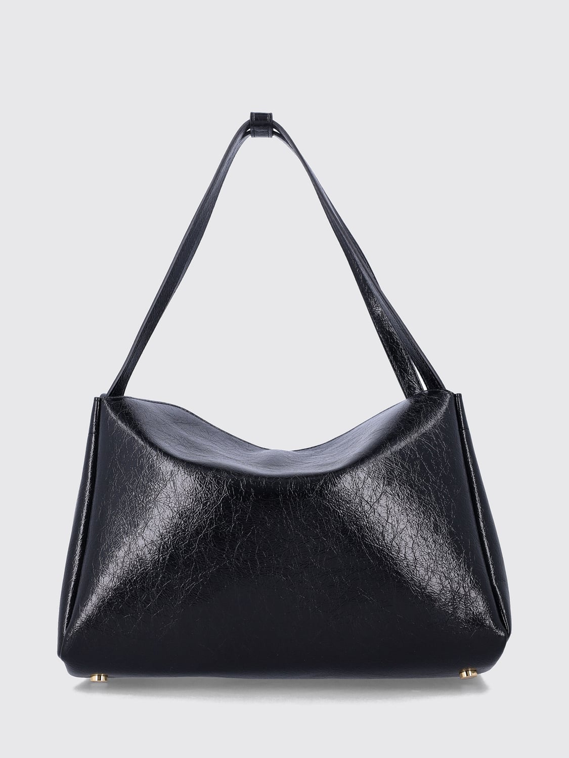 THEMOIRÈ BOLSO DE HOMBRO: Bolso de hombro Calipso THEMOIRÈ de piel vegana con efecto arrugado, Negro - Img 2