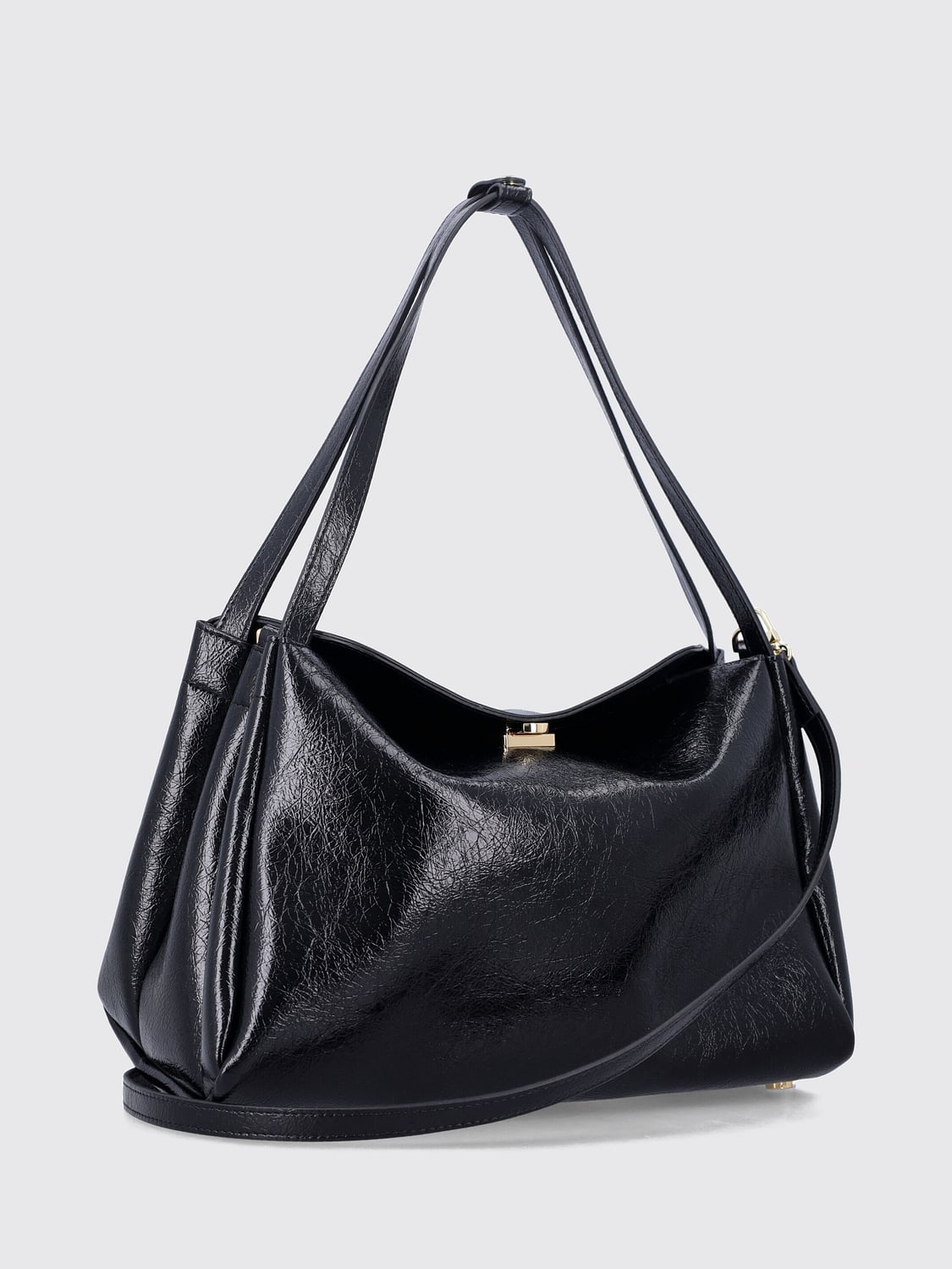 THEMOIRÈ BOLSO DE HOMBRO: Bolso de hombro Calipso THEMOIRÈ de piel vegana con efecto arrugado, Negro - Img 3