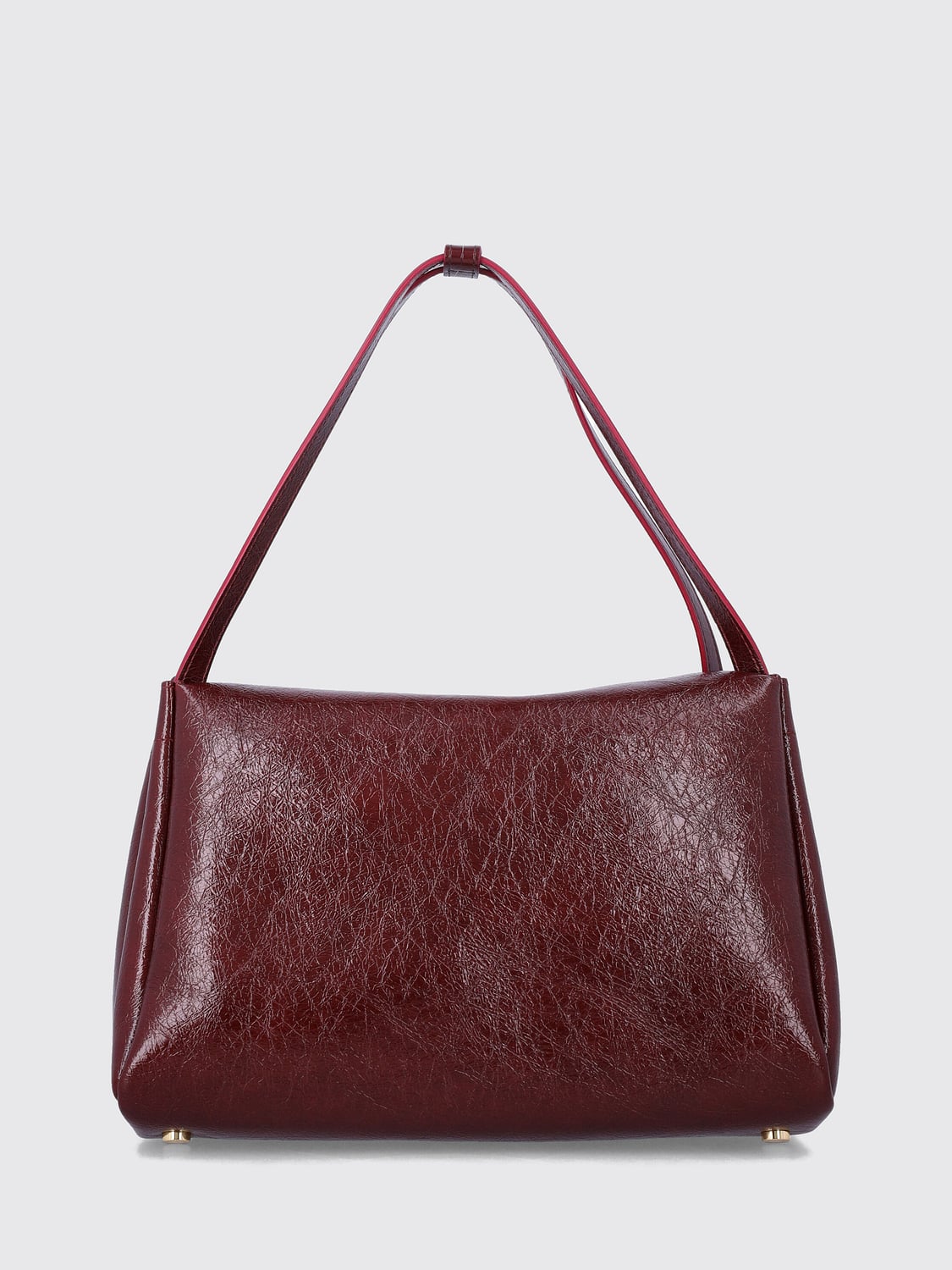 THEMOIRÈ BOLSO DE HOMBRO: Bolso de hombro Calipso THEMOIRÈ de piel vegana con efecto arrugado, Granate - Img 2