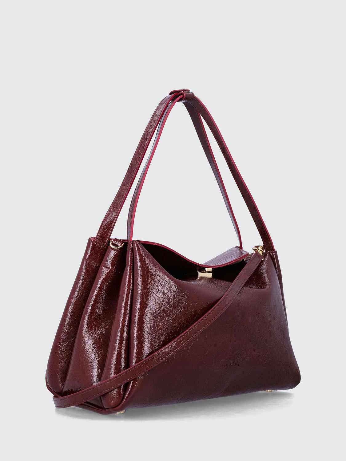 THEMOIRÈ BOLSO DE HOMBRO: Bolso de hombro Calipso THEMOIRÈ de piel vegana con efecto arrugado, Granate - Img 3