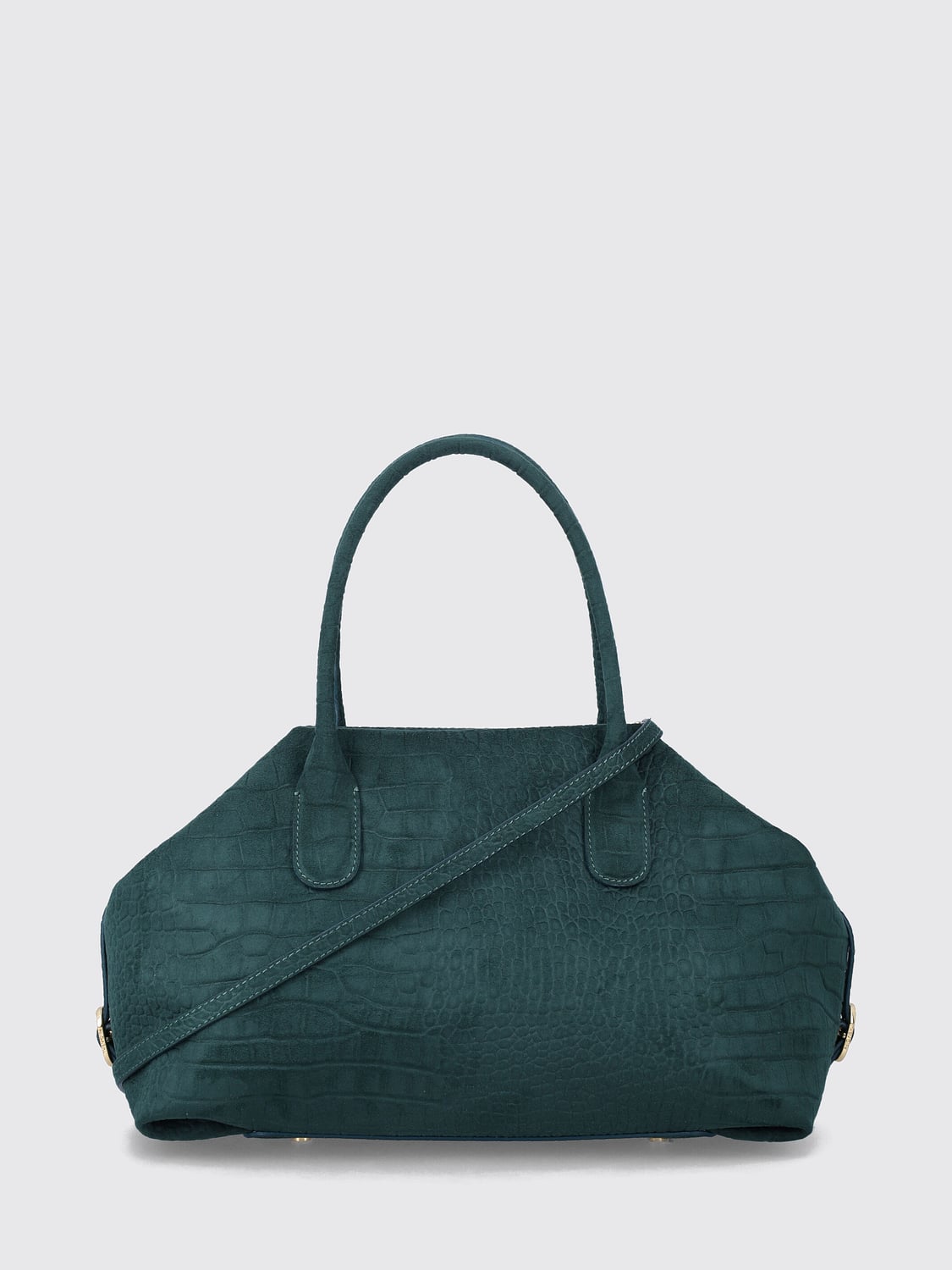 THEMOIRÈ BORSA A MANO: Borsa a mano Talia THEMOIRÈ in pelle vegana con stampa cocco animalier, Verde - Img 1