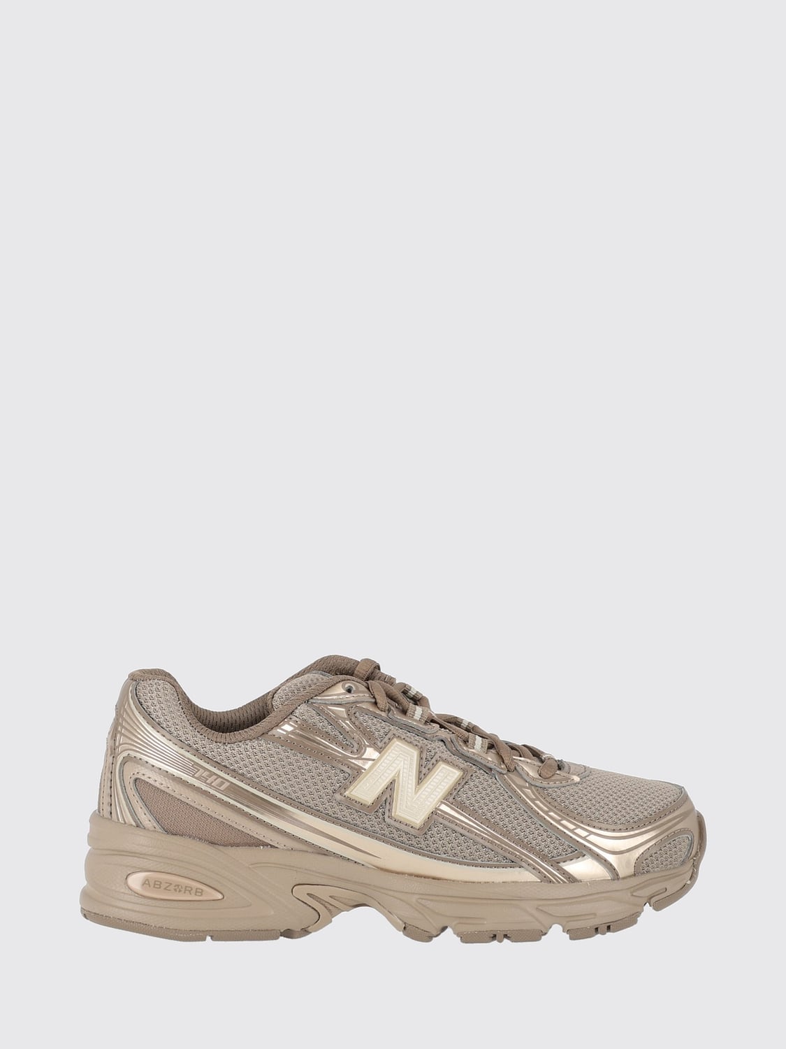 NEW BALANCE SNEAKERS: Sneakers 740 New Balance in pelle sintetica e mesh con suola ABZORB-SBS, Beige - Img 1