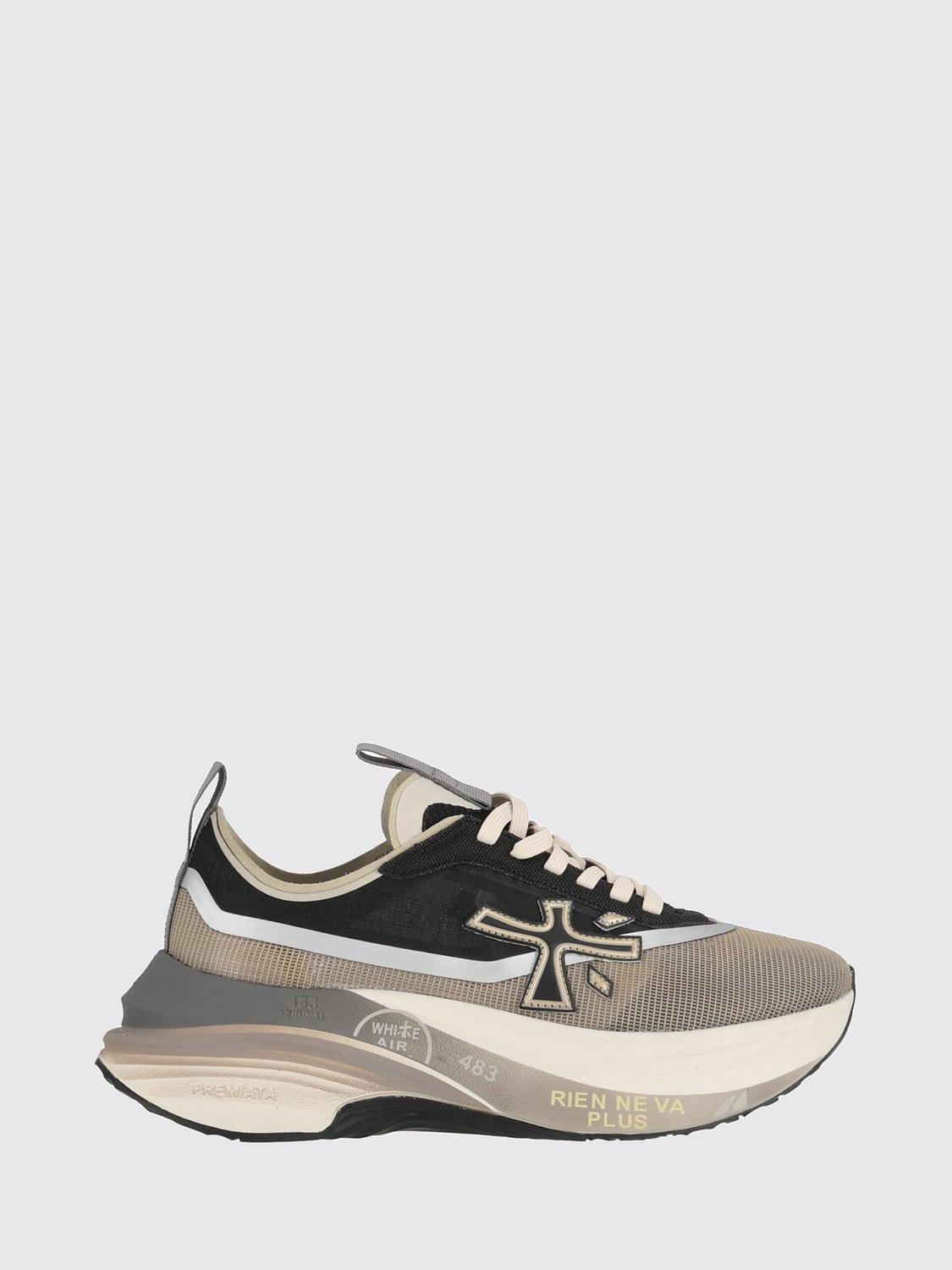 PREMIATA BASKETS: Baskets Hill Premiata en tissu technique et nylon avec semelle chunky et double tirette, Noir - Img 1
