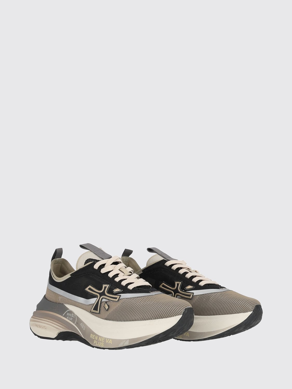PREMIATA BASKETS: Baskets Hill Premiata en tissu technique et nylon avec semelle chunky et double tirette, Noir - Img 2