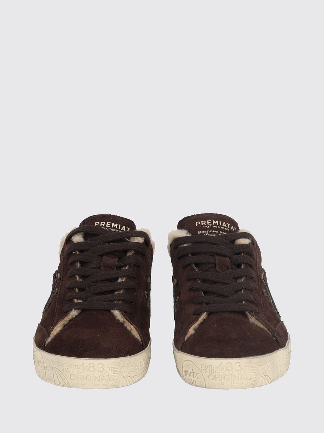 PREMIATA スニーカー: PREMIATA Stevend レザー&スエードスニーカー ウール裏地付き, ブラウン - Img 3