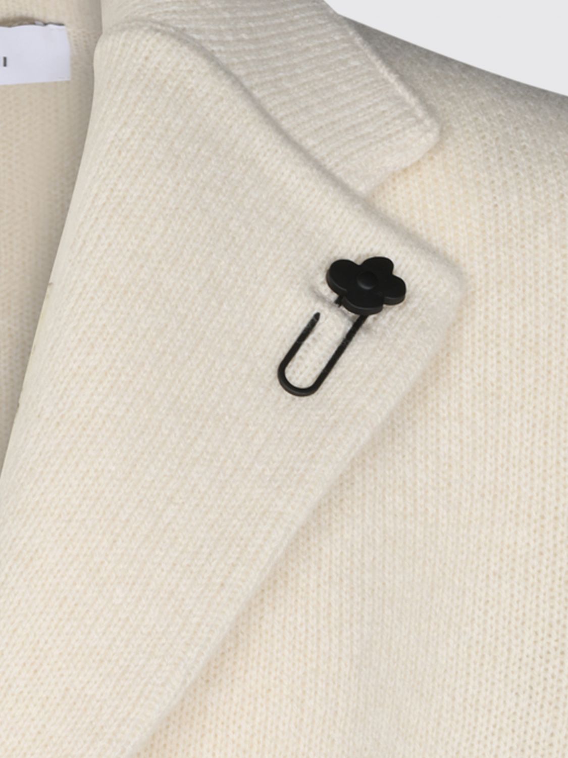 LARDINI JACKET: Lardini Single-Breasted Pure Cashmere Blazer with Patch Pockets and Notch Lapels, Yellow Cream - Img 4