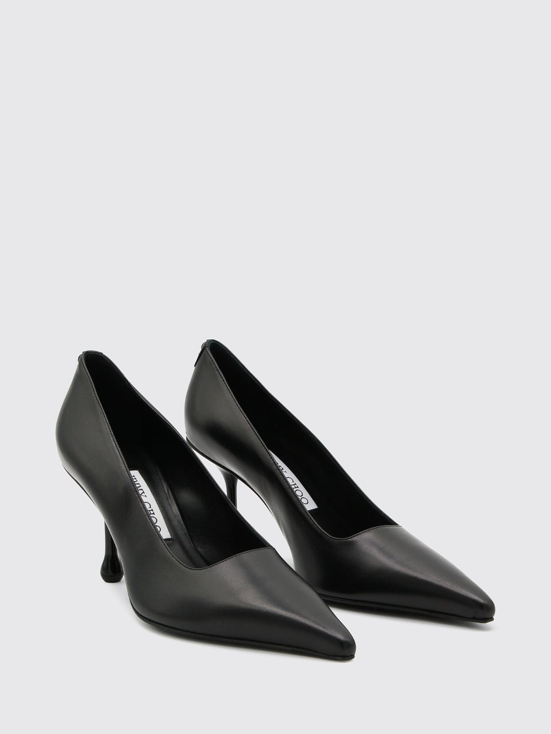 JIMMY CHOO DÉCOLLETÉ: Décolleté Ixia Jimmy Choo in nappa con punta a mandorla e tacco alto a goccia, Nero - Img 2