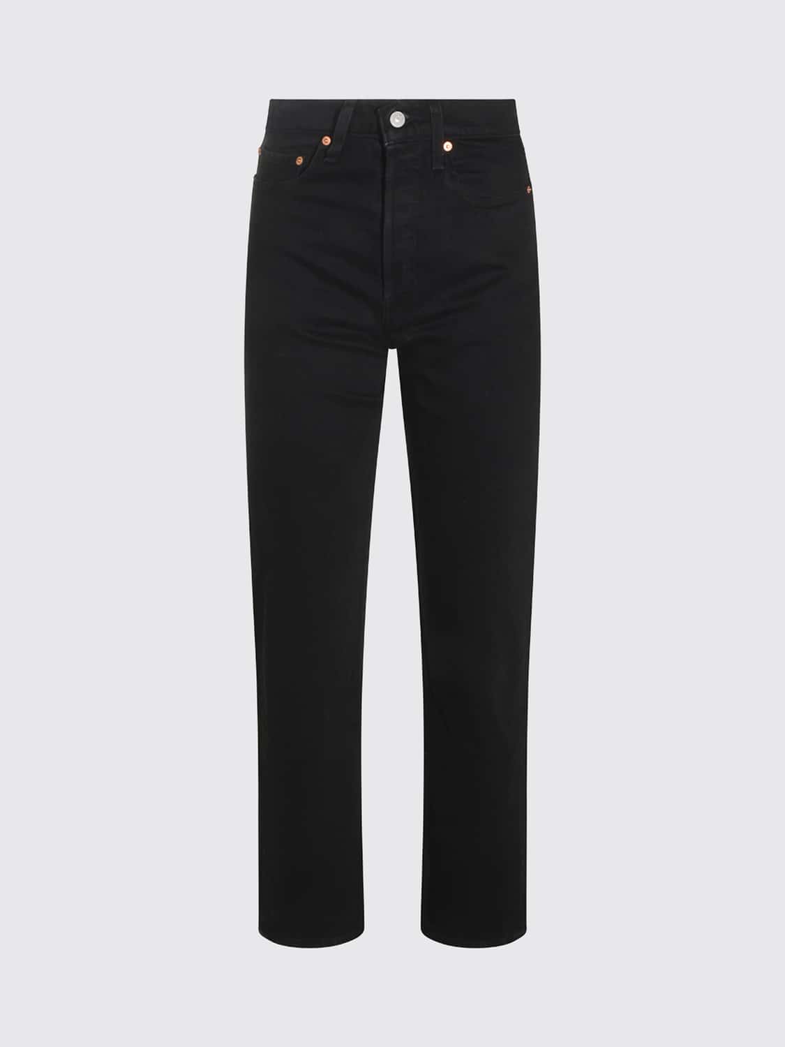 LEVI'S VAQUEROS: Vaqueros Ribcage Levi's de talle alto y pernera ancha en denim reciclado, Negro - Img 2
